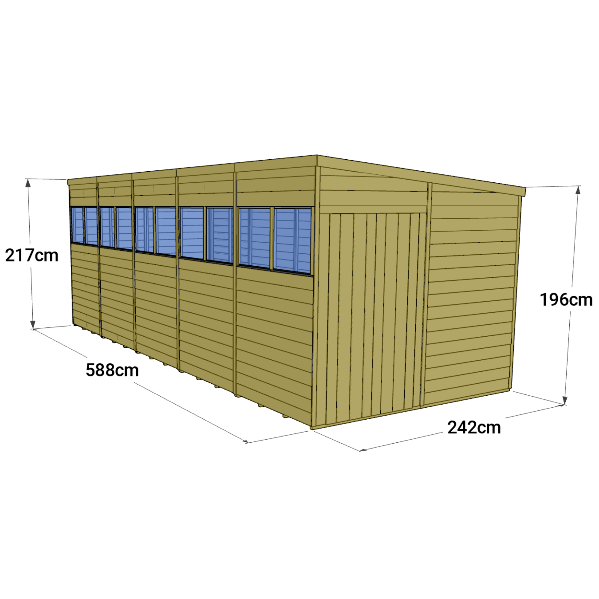 Store More 20 x 8 Tongue and Groove Pent Shed