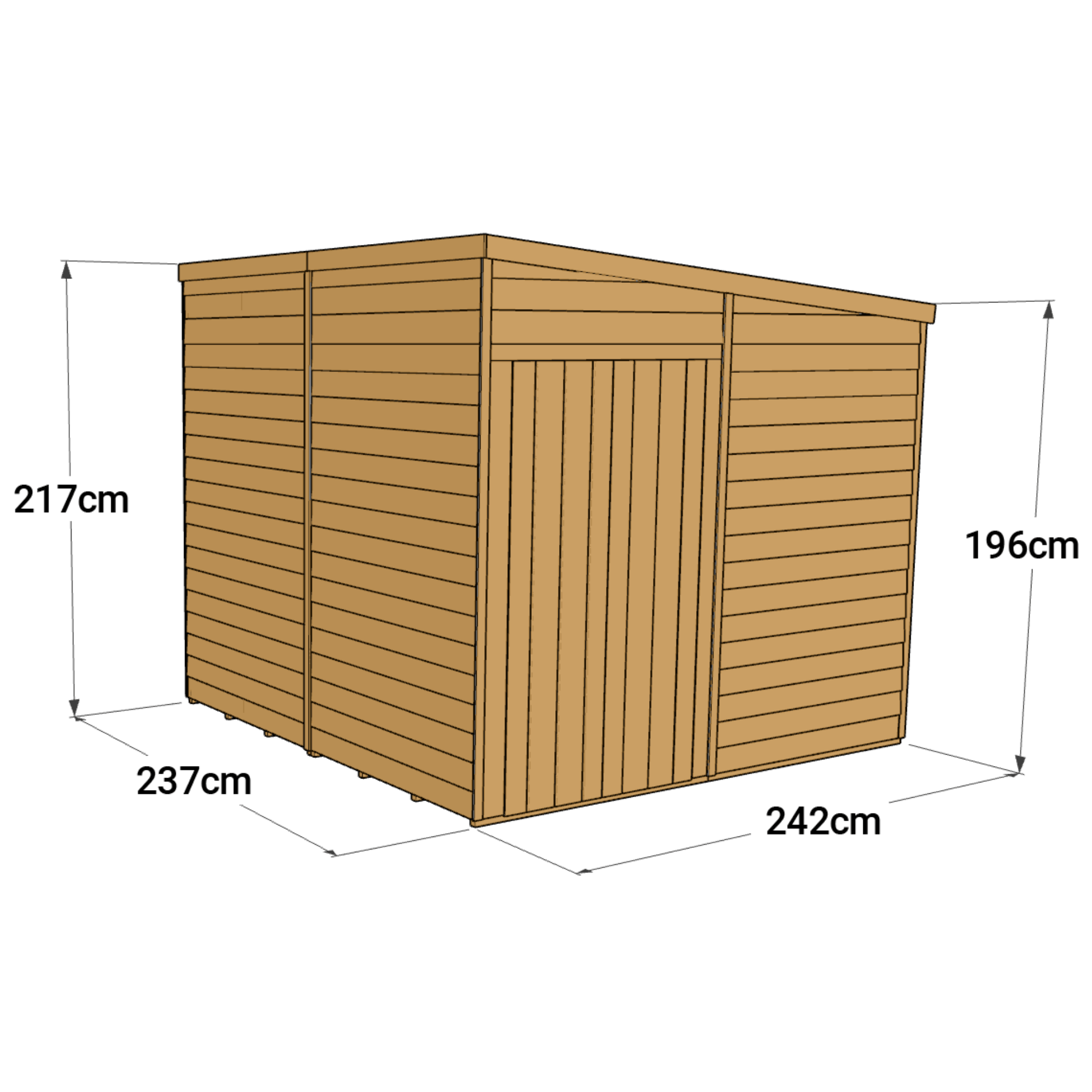 Store More 8 x 8 Pressure Treated Overlap Pent Shed