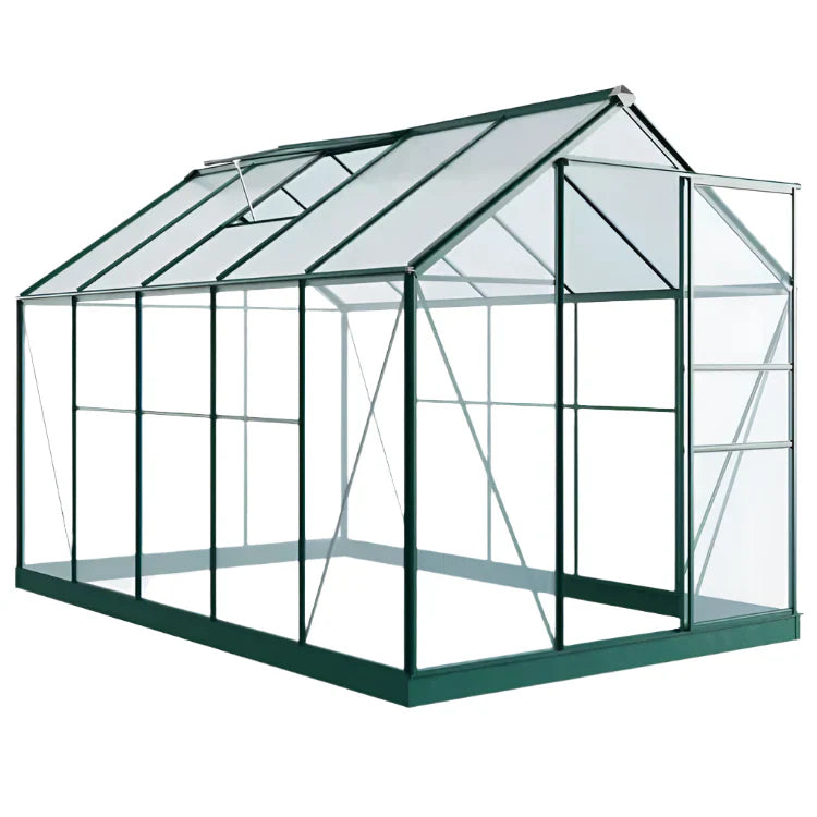 Rosette Hobby 6 x 10 Aluminium Greenhouse with Polycarbonate Glazing