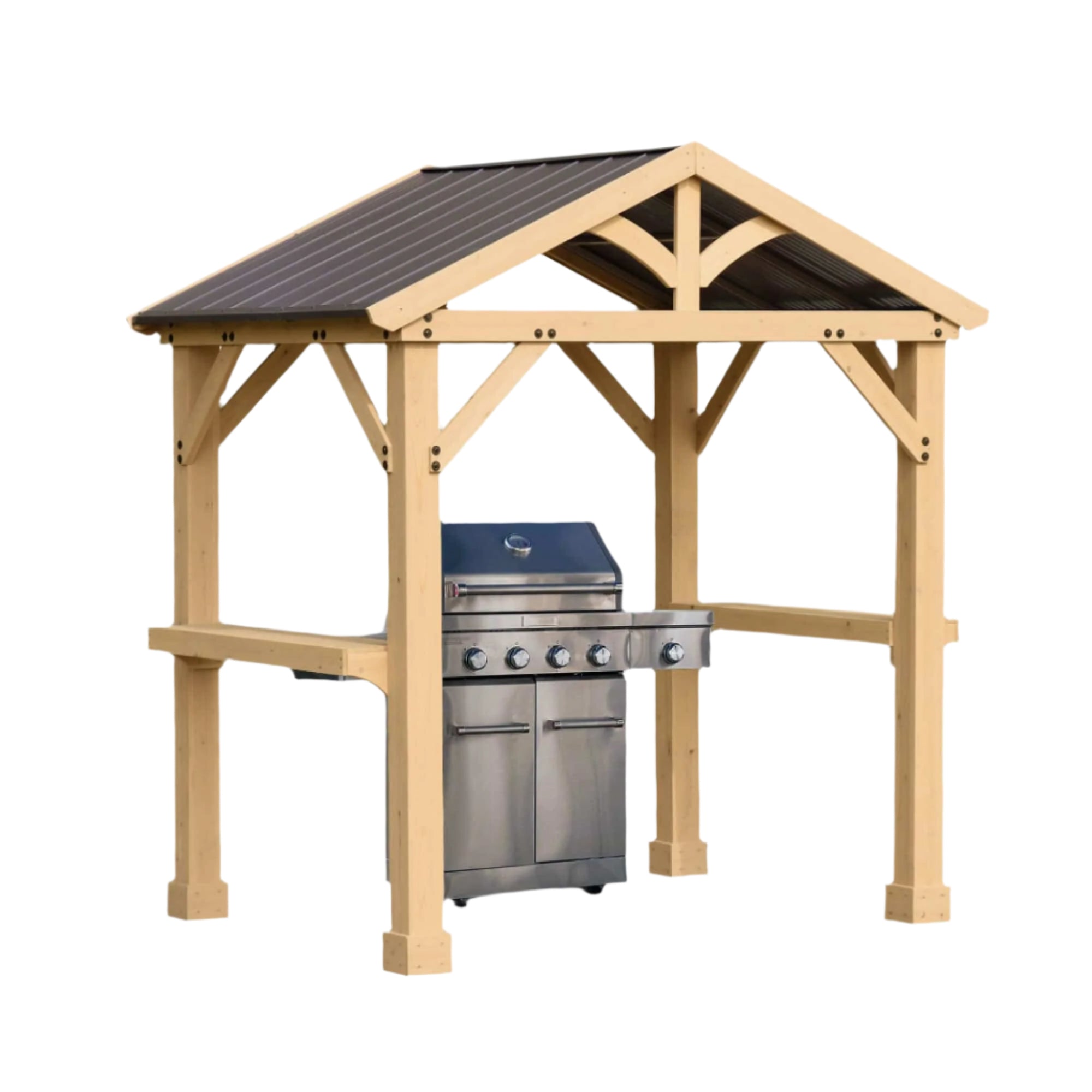 Yardistry 5.8ft x 8ft (1.7m x 2.4m) Meridian Grilling Pavilion Gazebo