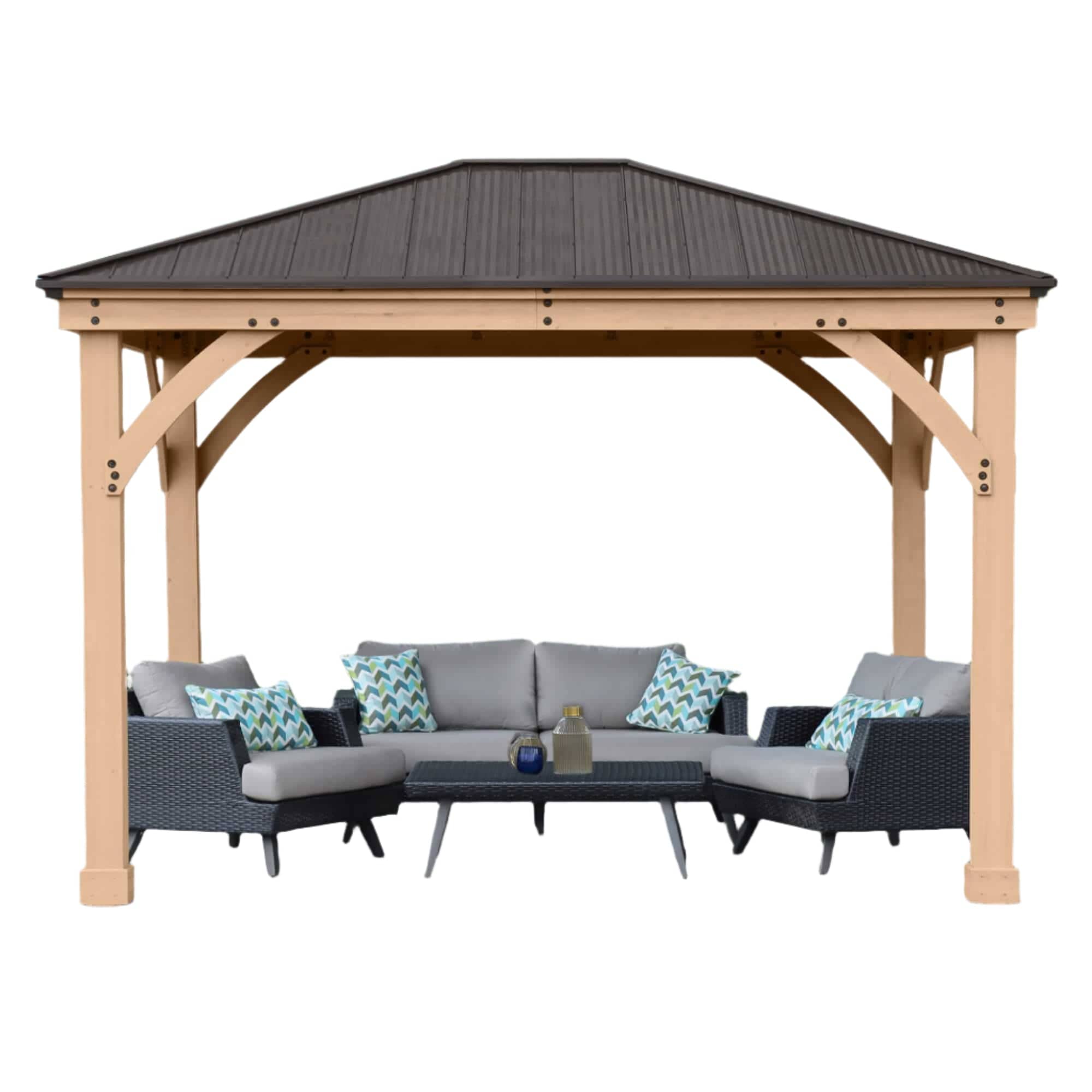 Yardistry Meridian 10ft x 12ft (3m x 3.7m) Wooden Gazebo