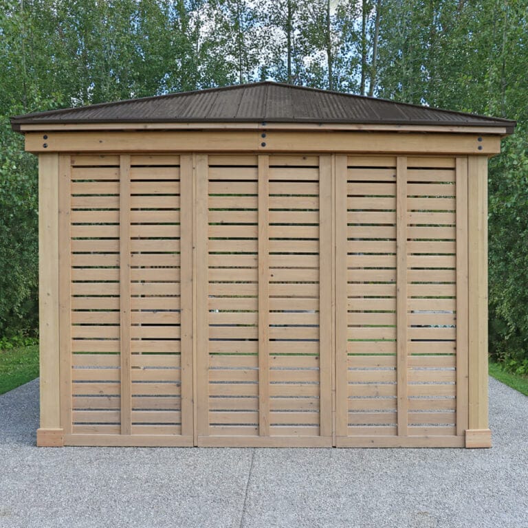 Yardistry 10ft x 10ft (3m x 3m) Meridian Gazebo with Triple Privacy Wall