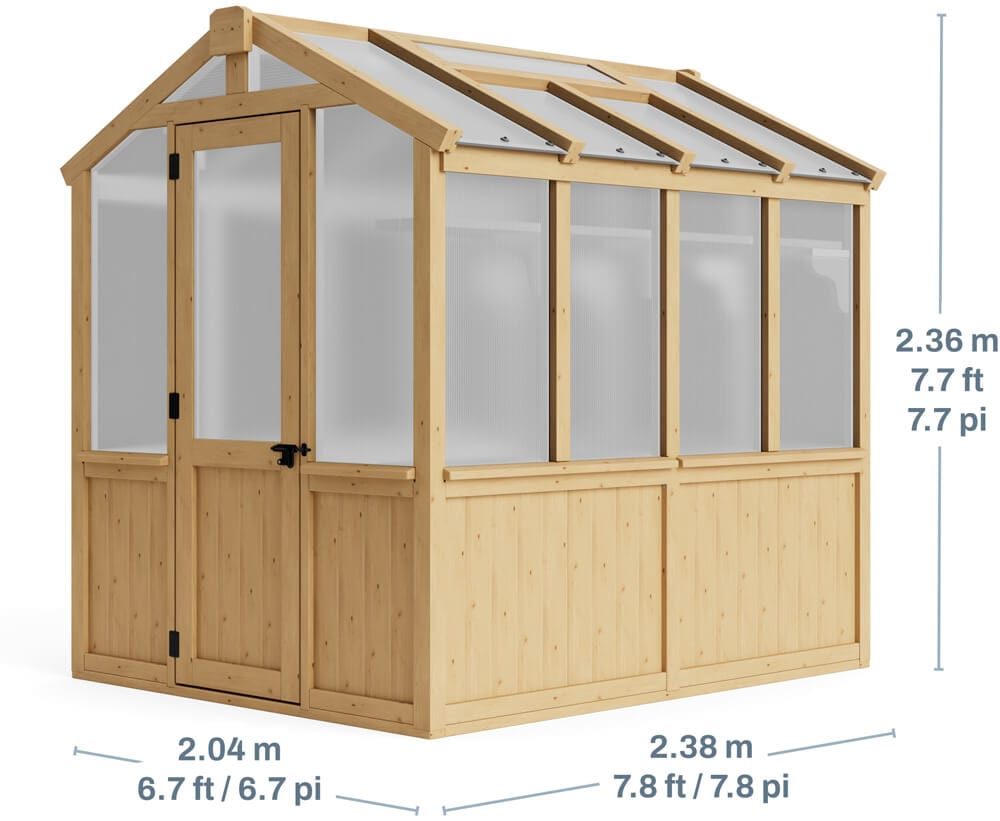 Yardistry 6.7ft x 7.8ft (2m x 2.4m) Meridian Greenhouse