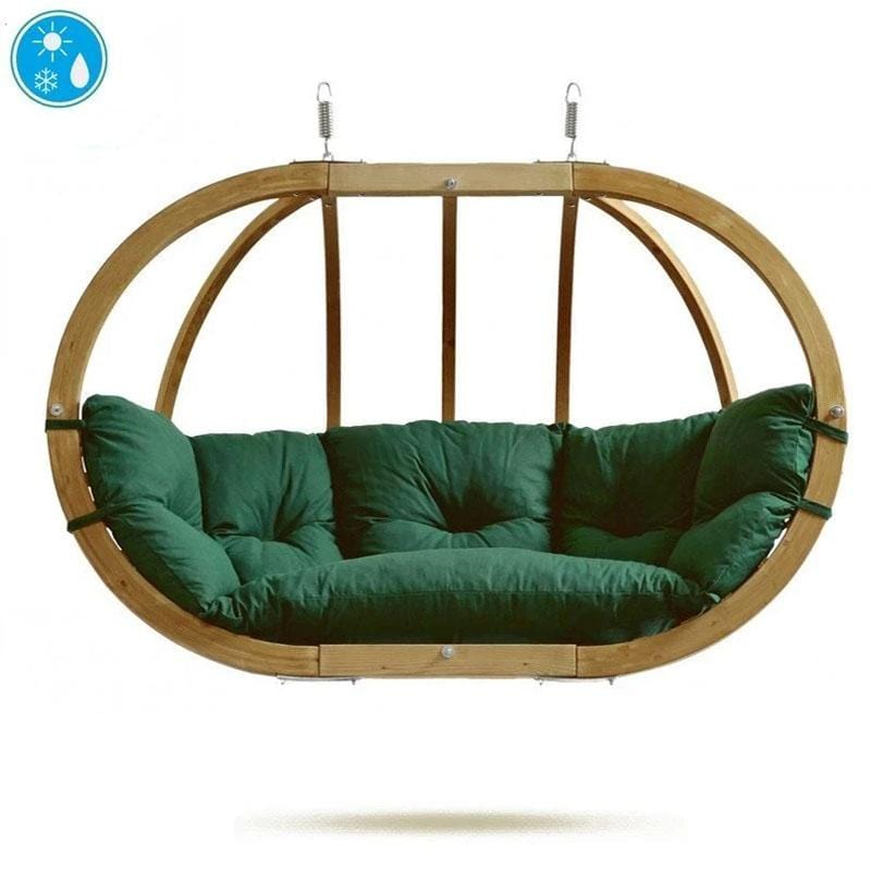 Amazonas Globo Royal Verde Green Double Seater Hanging Chair (Weatherproof Cushion)