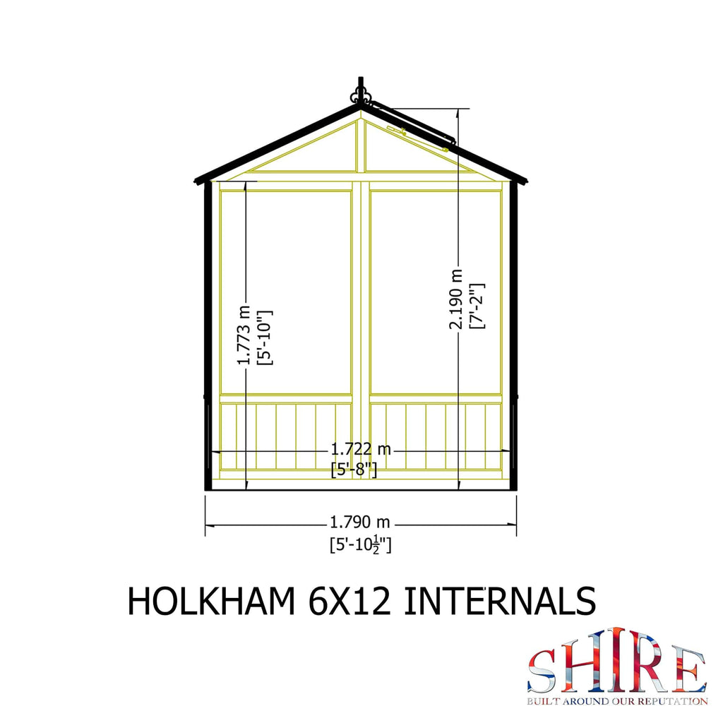 Shire Holkham 6 x 12 Wooden Greenhouse