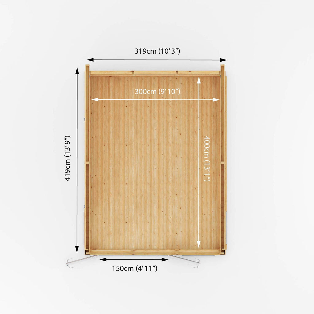 Mercia 3m x 4m The Edwinstowe Insulated Garden Room with White UPVC
