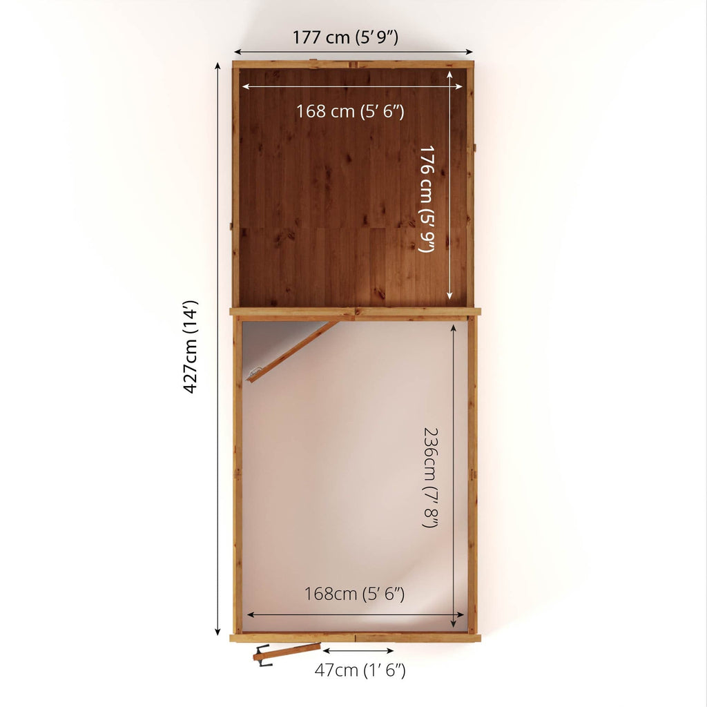 Mercia 14 x 6 Premium Woodsman Apex Styrene Combi Greenhouse