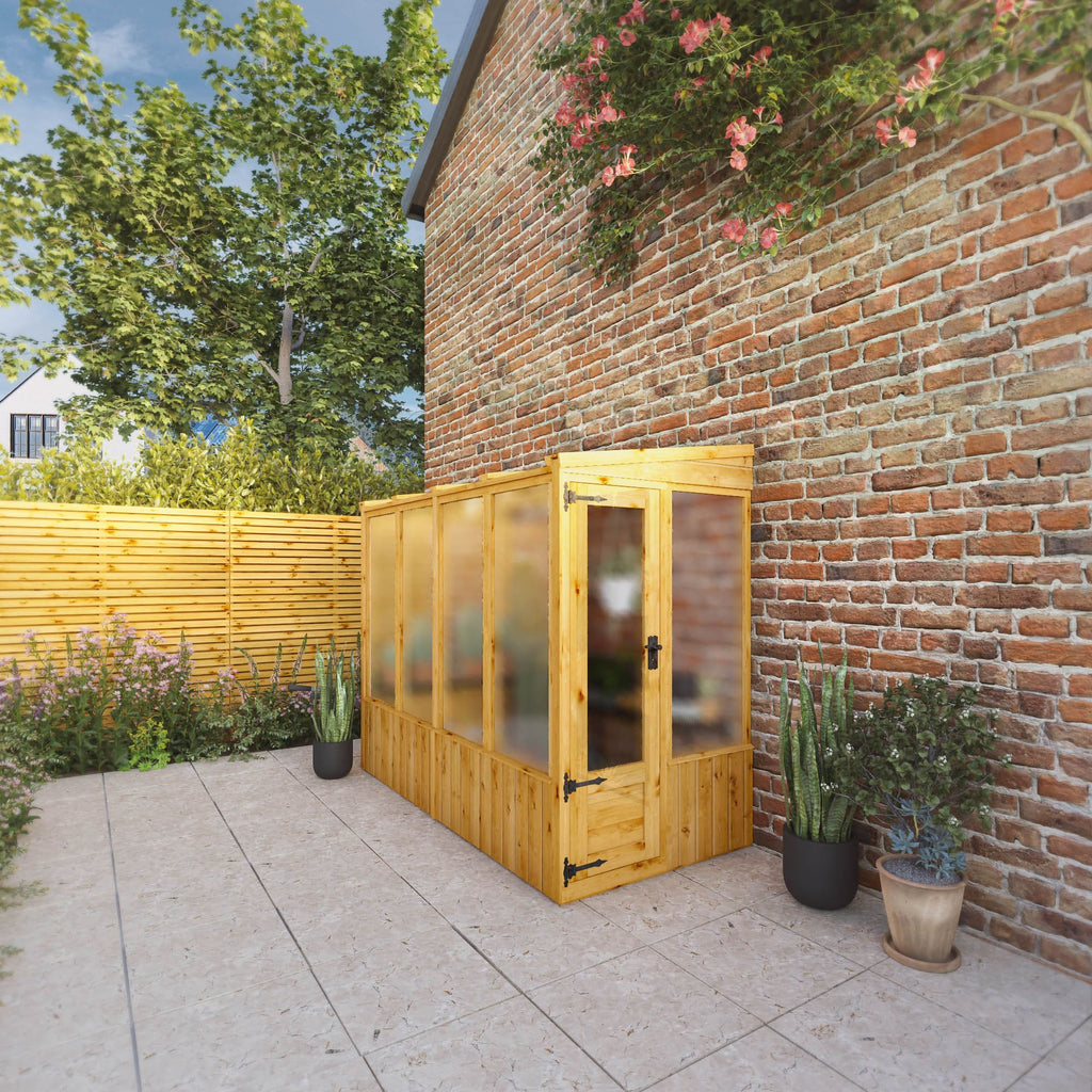 Mercia 8 x 4 Premium Woodsman Pent Polycarbonate Lean-To Greenhouse