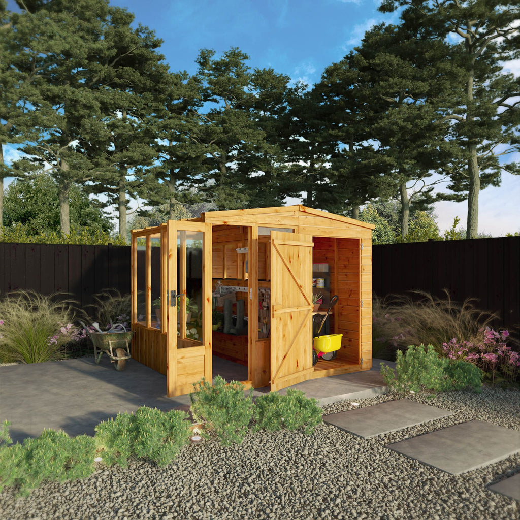 Mercia 8 x 8 Woodsman Styrene Combi Greenhouse & Storage Shed