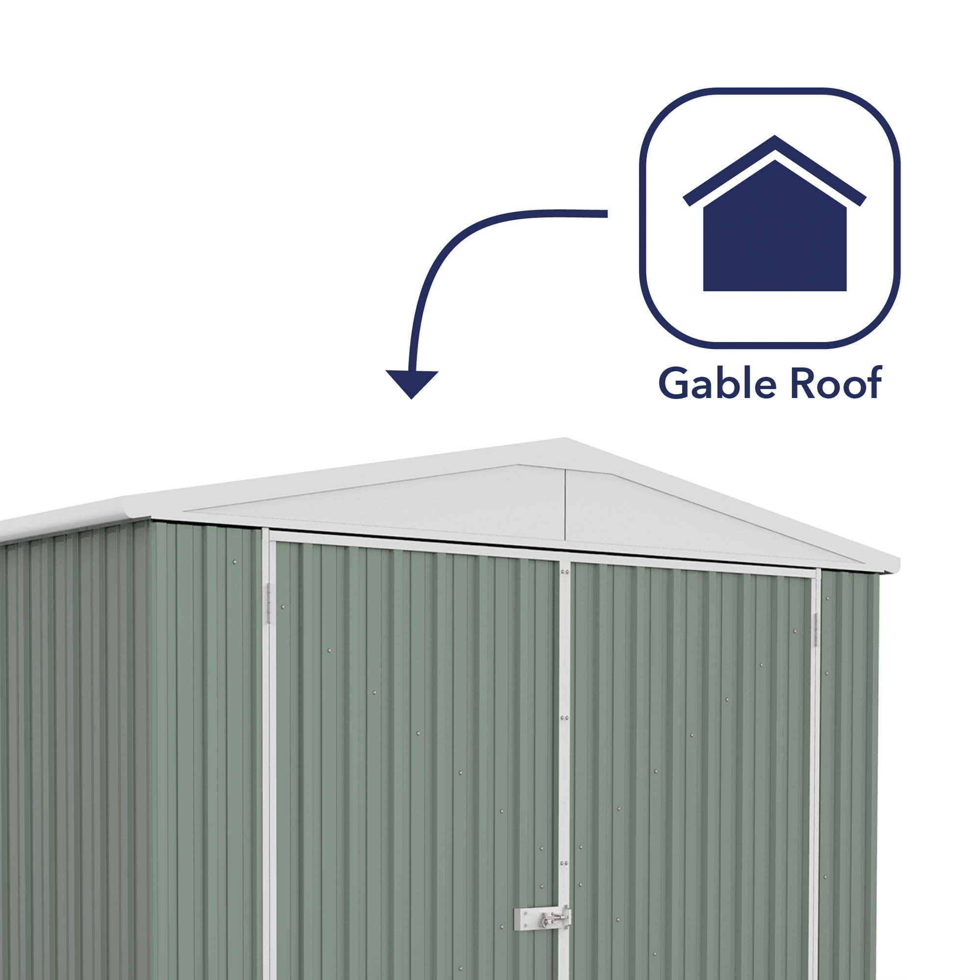 Absco 10 x 15 Utility Metal Workshop (3m x 4.48m) Pale Eucalyptus - Anchor Kit Included