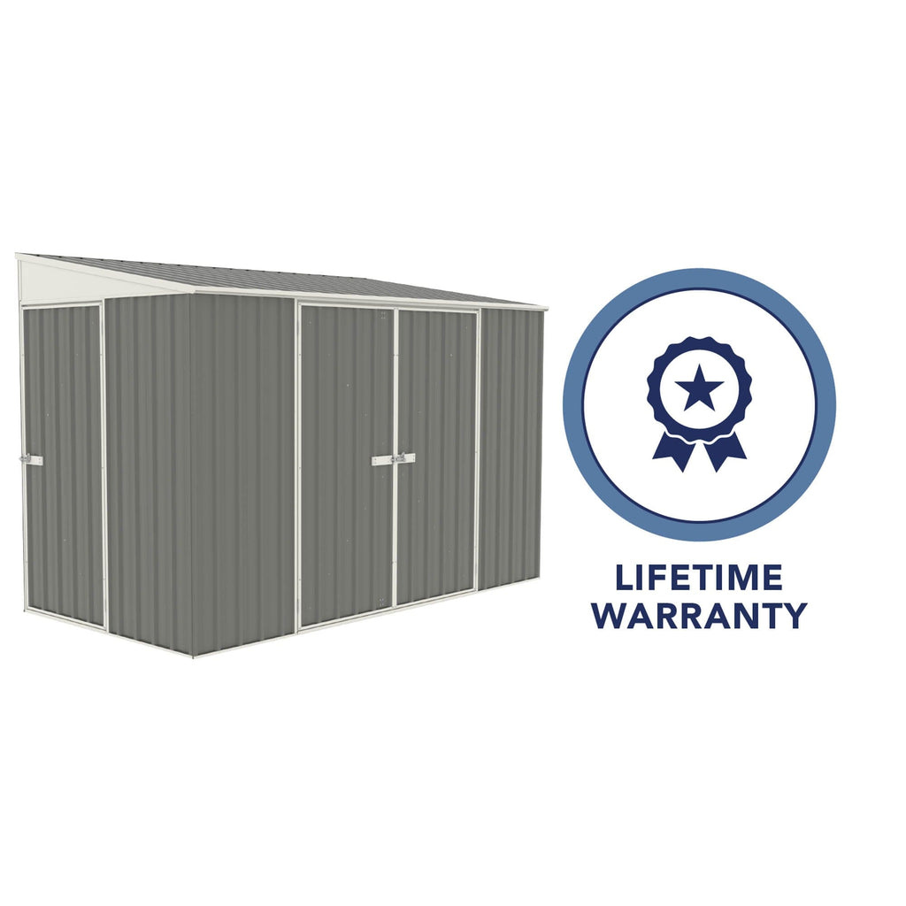 Absco 10 x 5 Metal Bike Shed (3.00m x 1.52m) Woodland Grey - Anchor Kit Included