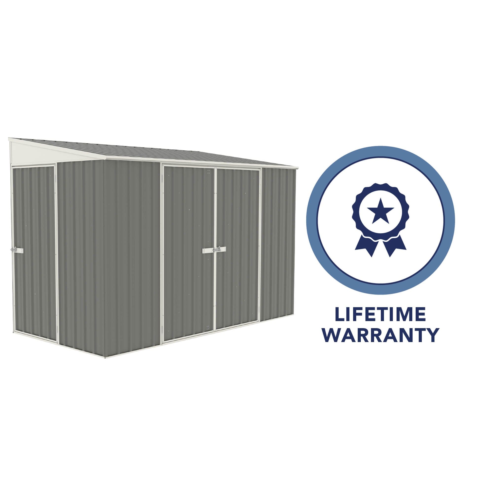 Absco 10 x 5 Metal Bike Shed (3.00m x 1.52m) Woodland Grey - Anchor Kit Included