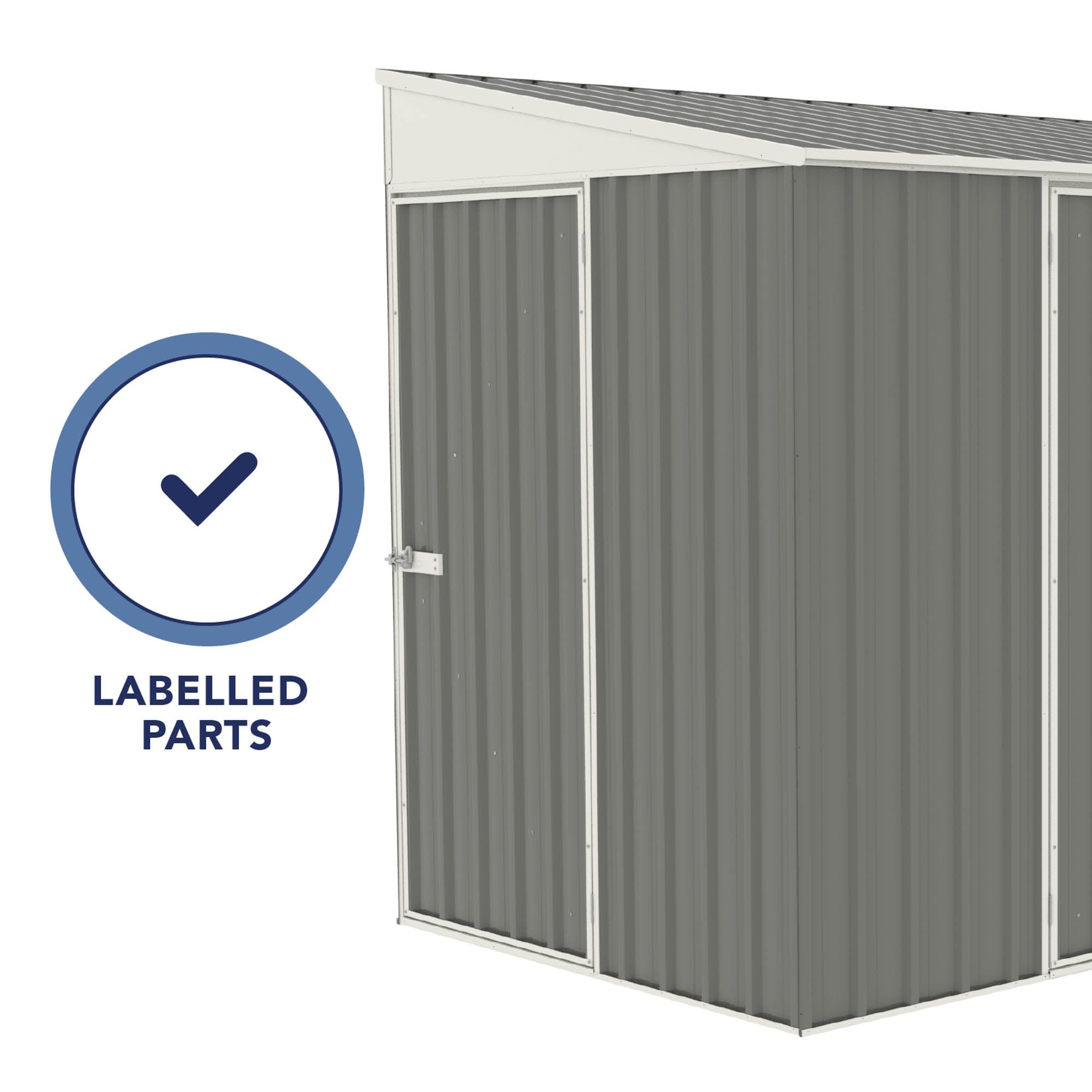 Absco 10 x 5 Metal Bike Shed (3.00m x 1.52m) Woodland Grey - Anchor Kit Included
