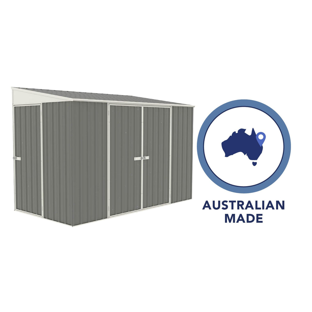 Absco 10 x 5 Metal Bike Shed (3.00m x 1.52m) Woodland Grey - Anchor Kit Included