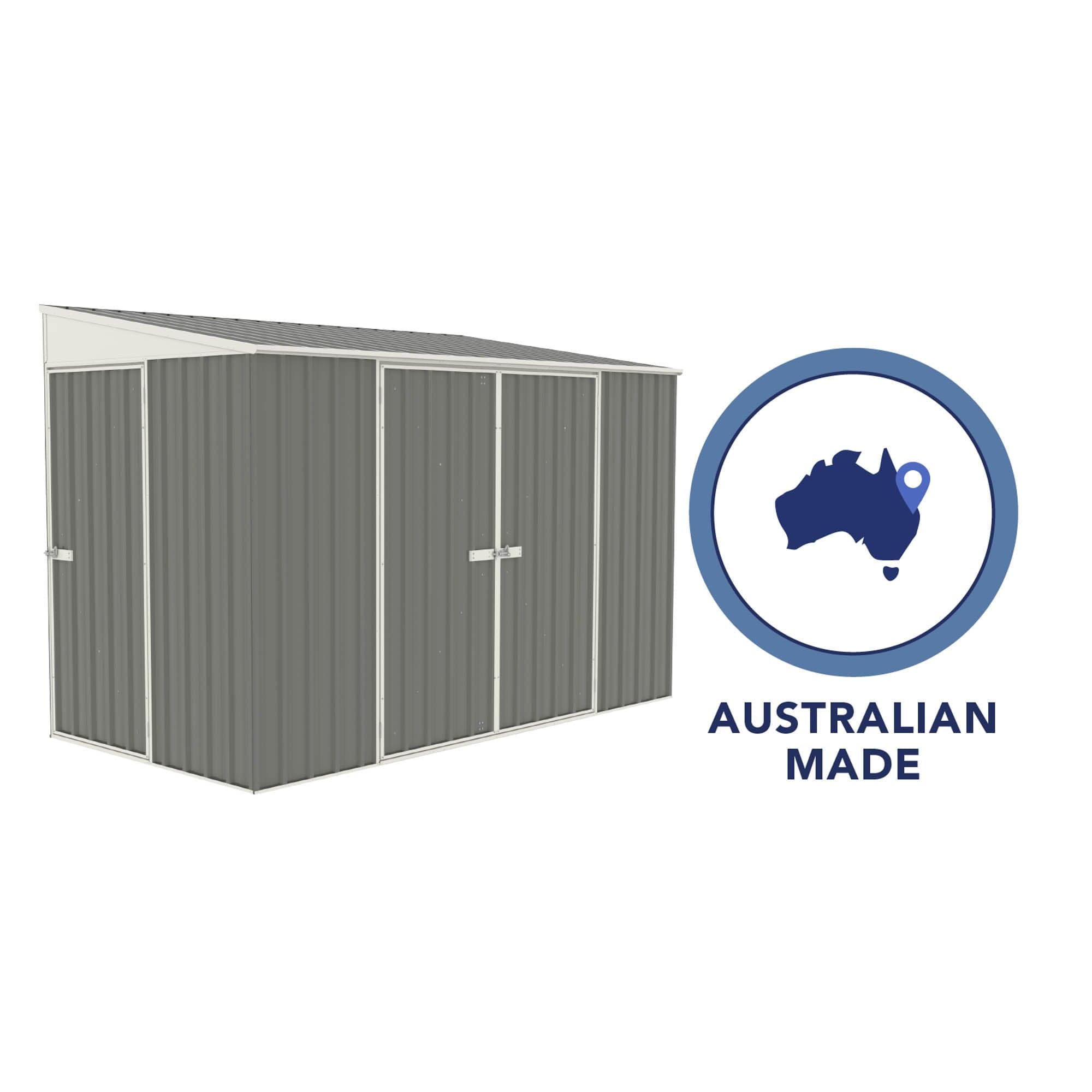 Absco 10 x 5 Metal Bike Shed (3.00m x 1.52m) Woodland Grey - Anchor Kit Included