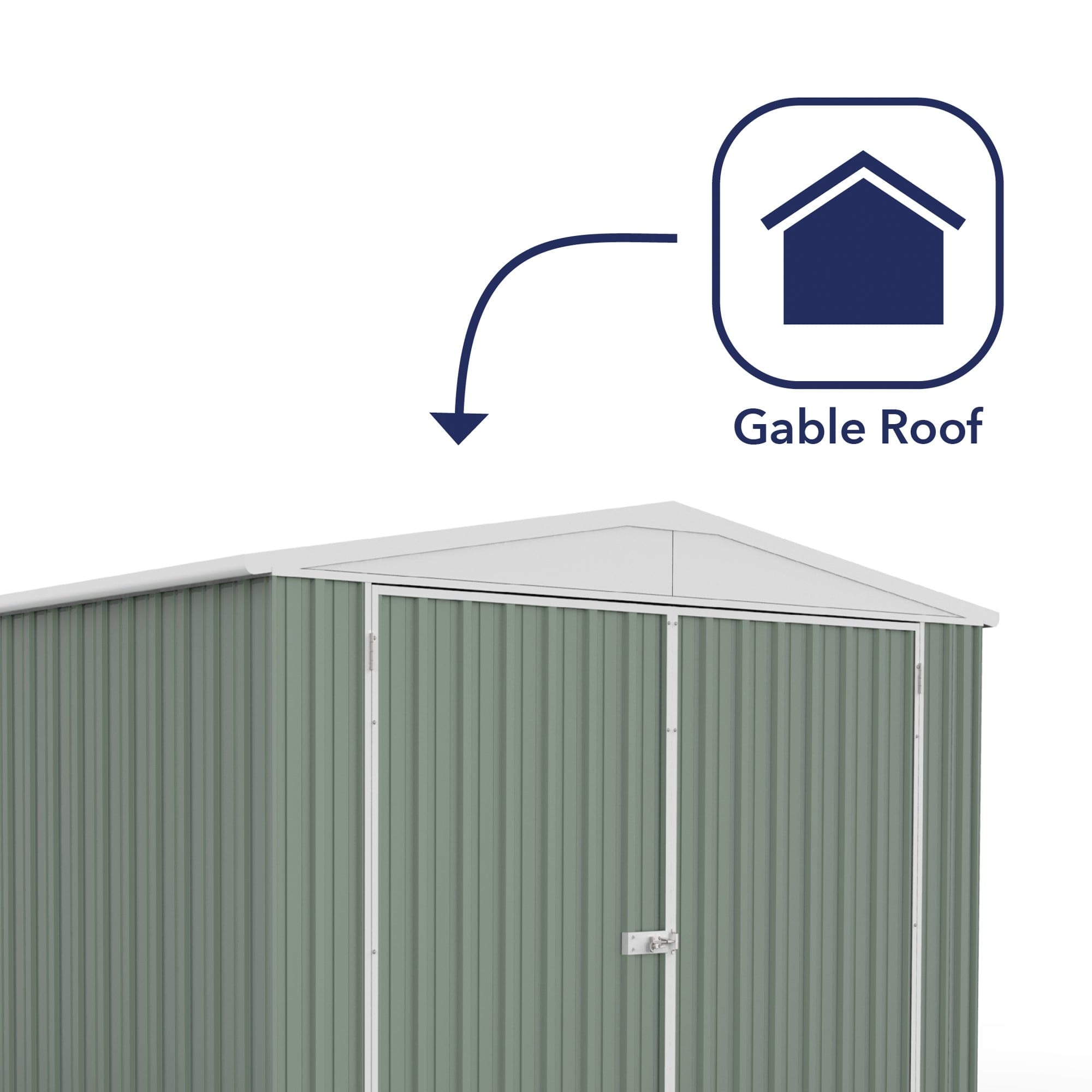 Absco 10 x 20 Utility Metal Apex Workshop (3m x 6m) Pale Eucalyptus - Anchor Kit Included