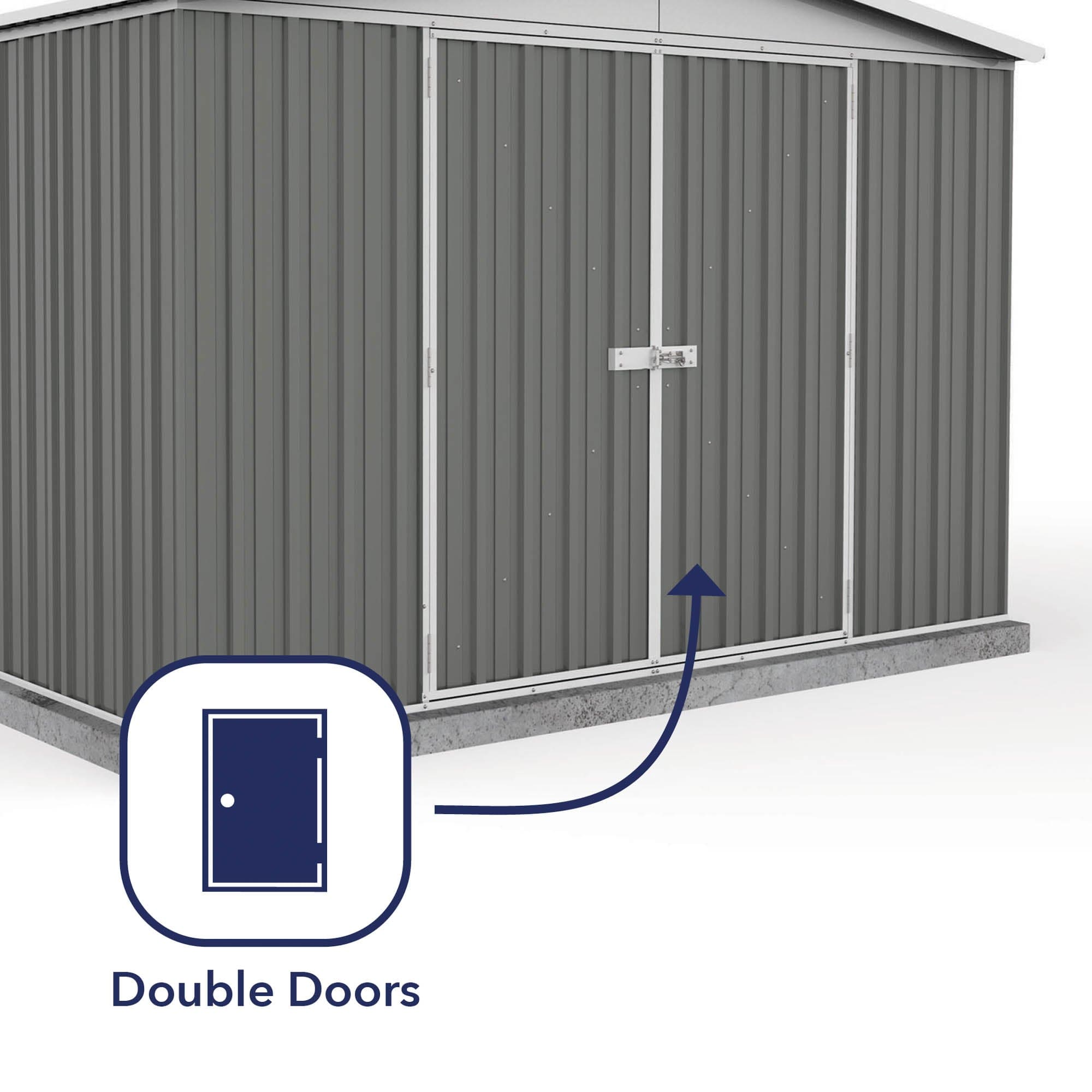 Absco 10 x 10 Regent Metal Shed (3m x 2.92m) Woodland Grey - Anchor Kit Included
