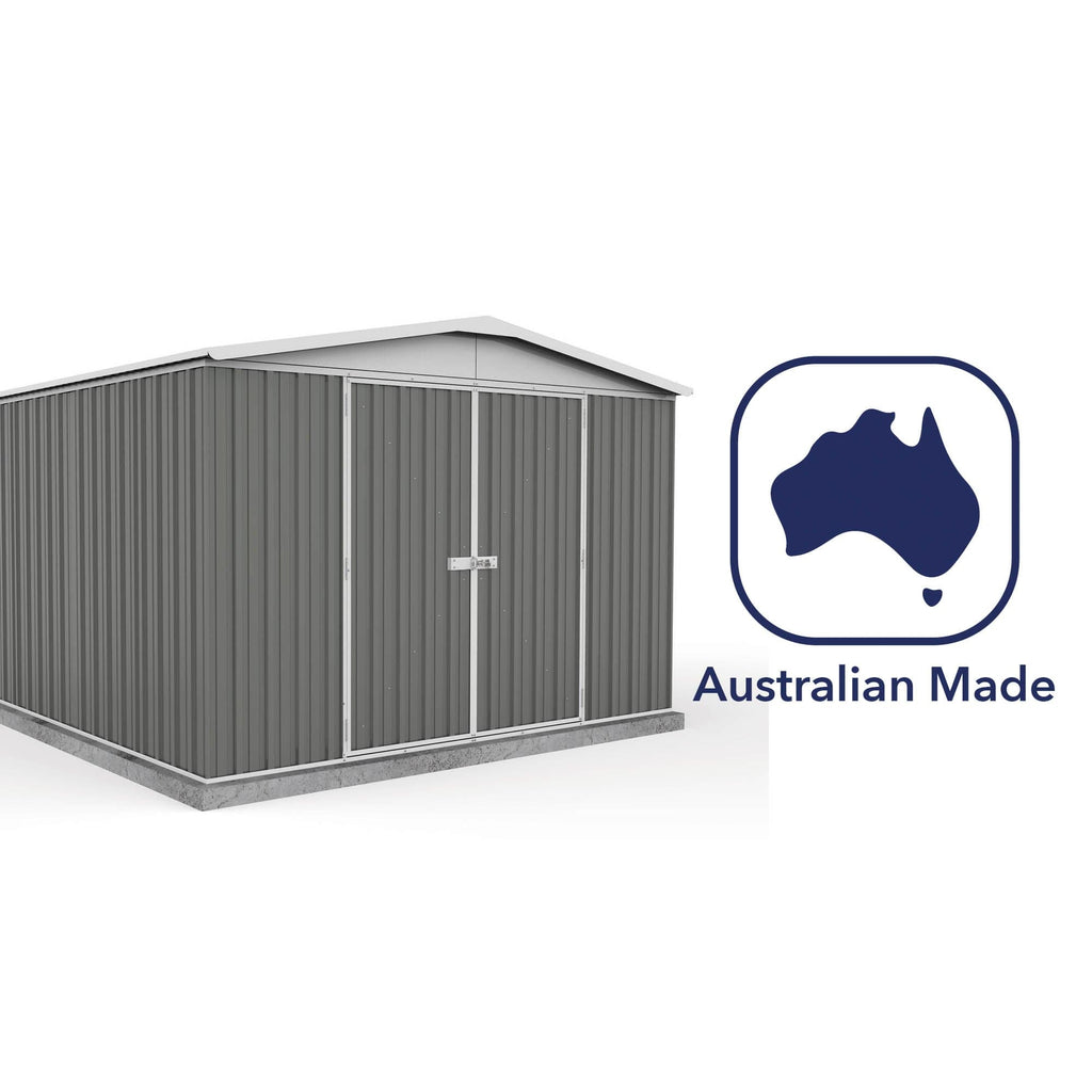 Absco 10 x 10 Regent Metal Shed (3m x 2.92m) Woodland Grey - Anchor Kit Included