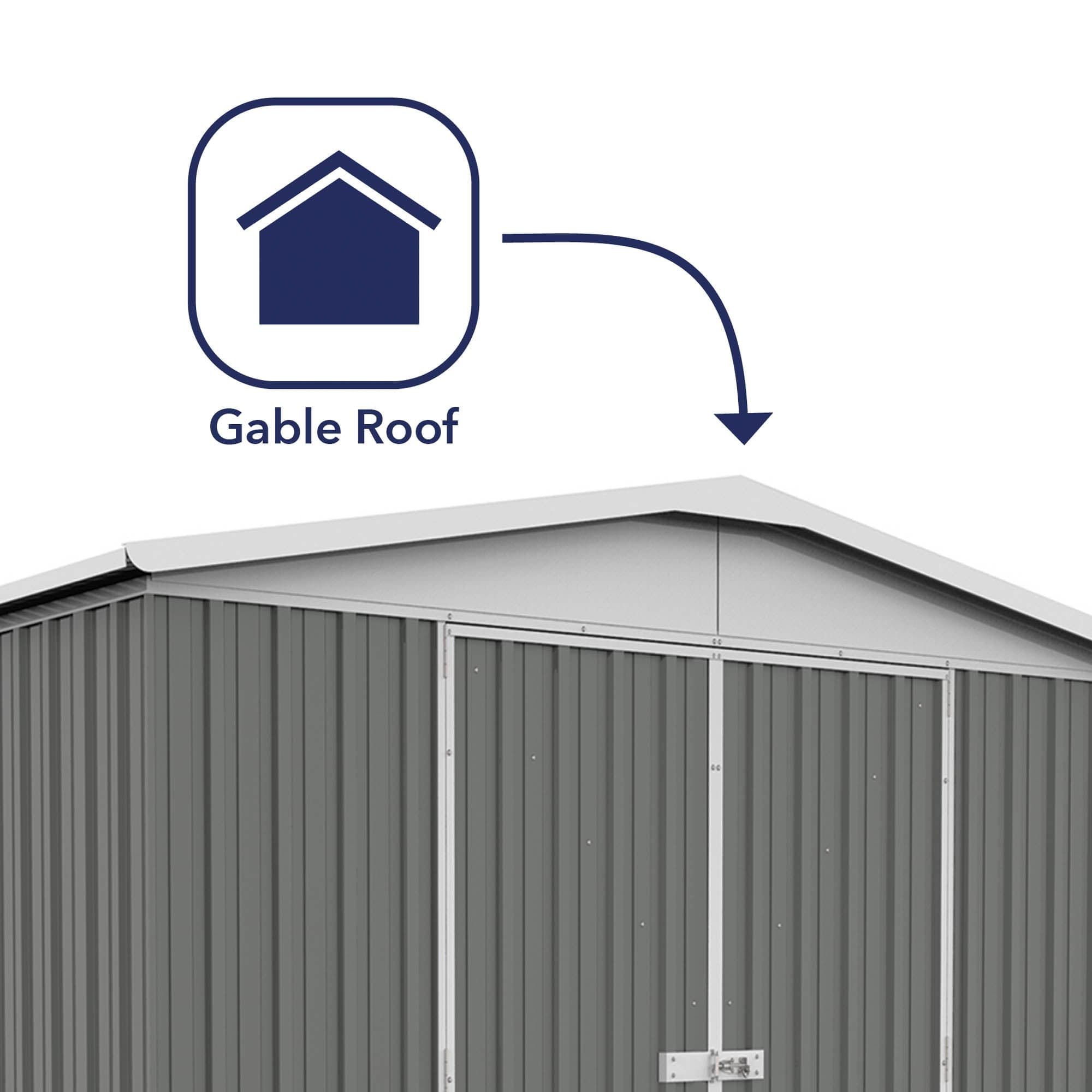 Absco 10 x 5 Regent Metal Shed (3m x 1.44m) Woodland Grey - Anchor Kit Included