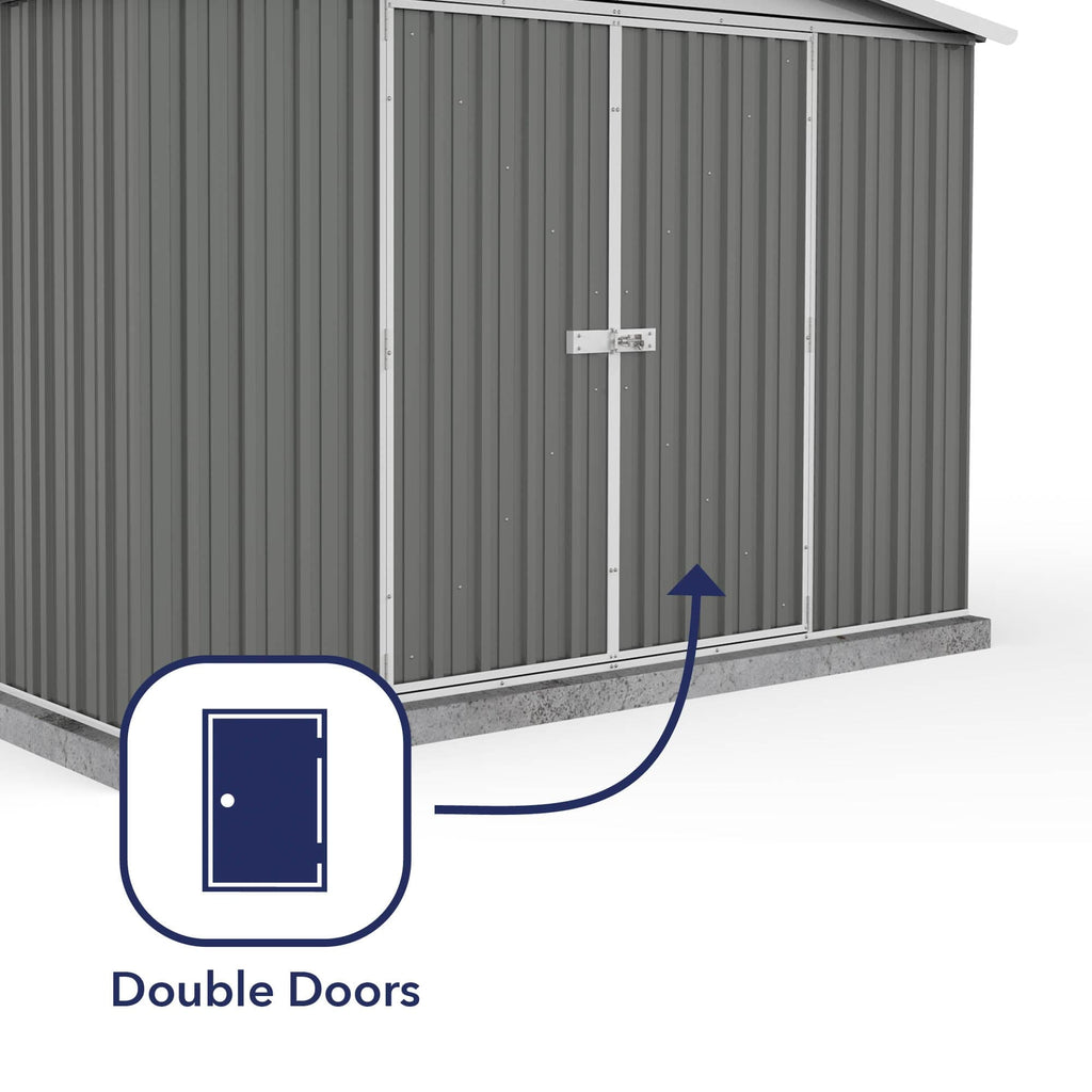 Absco 10 x 7 Regent Metal Shed (3m x 2.18m) Woodland Grey  - Anchor Kit Included
