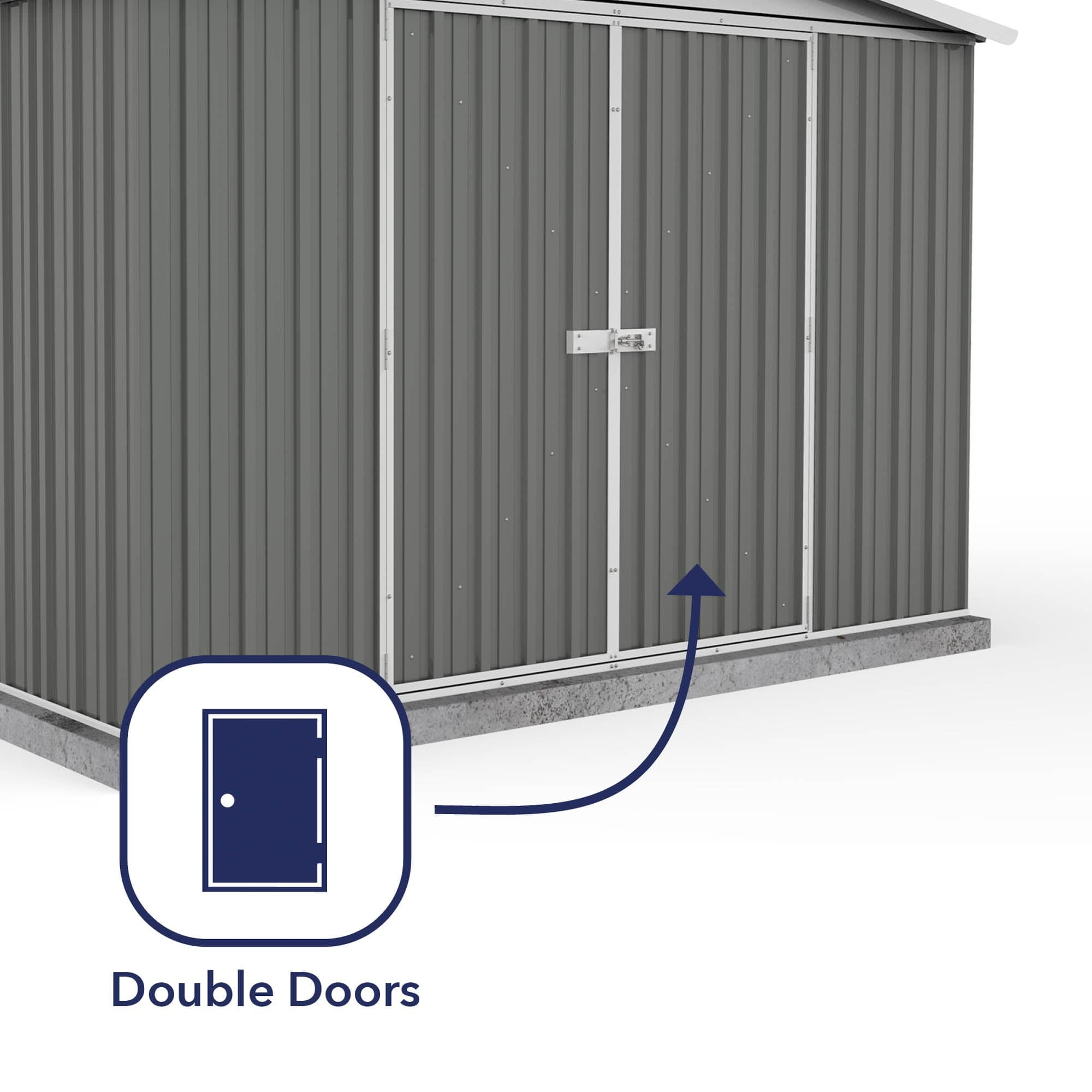 Absco 10 x 7 Regent Metal Shed (3m x 2.18m) Woodland Grey  - Anchor Kit Included