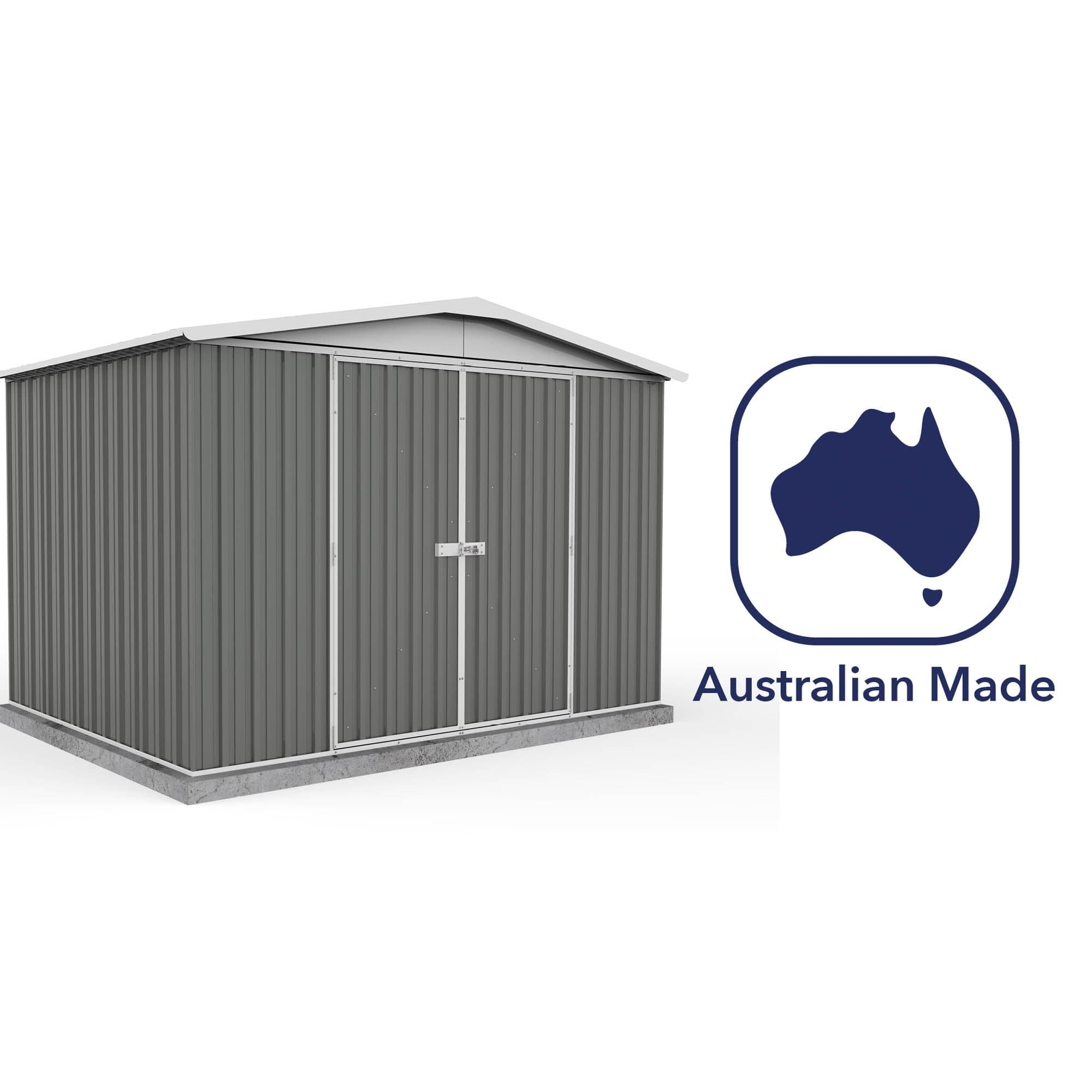 Absco 10 x 7 Regent Metal Shed (3m x 2.18m) Woodland Grey  - Anchor Kit Included