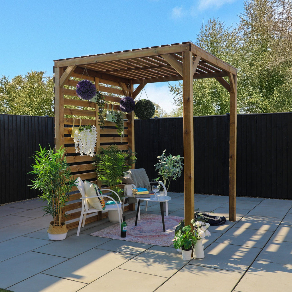 Mercia 7 x 7 (2.0m x 2.0m) Pressure Treated Modern Wooden Pergola