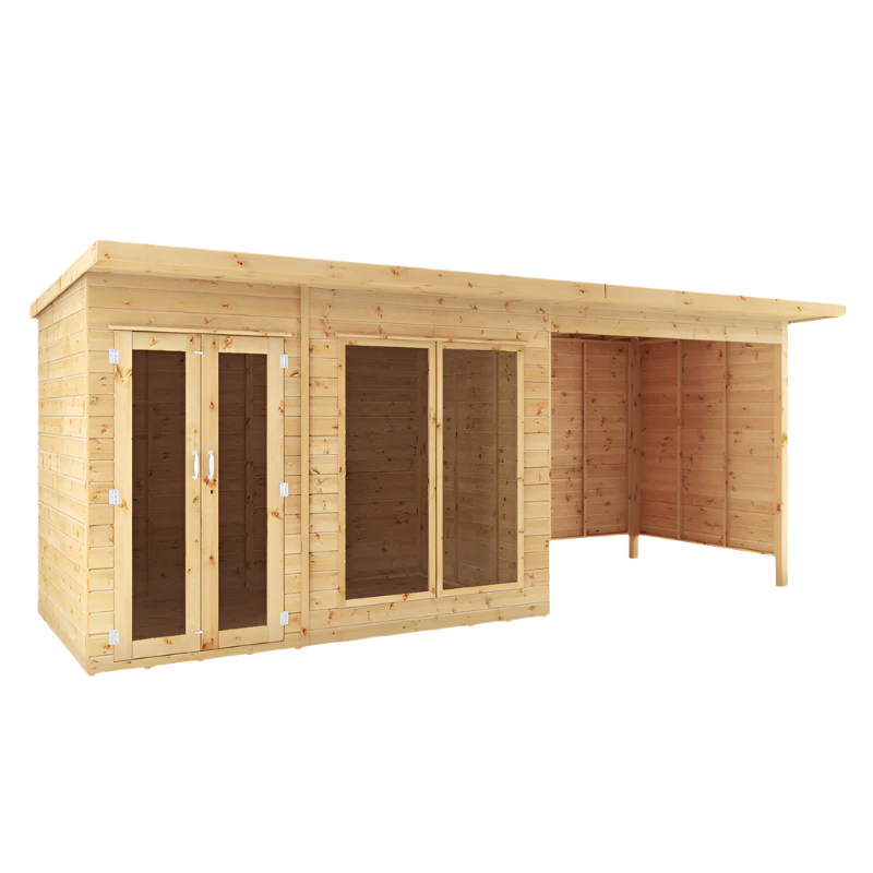 Mercia 18 x 6 Maine Pent Summerhouse with Patio Area