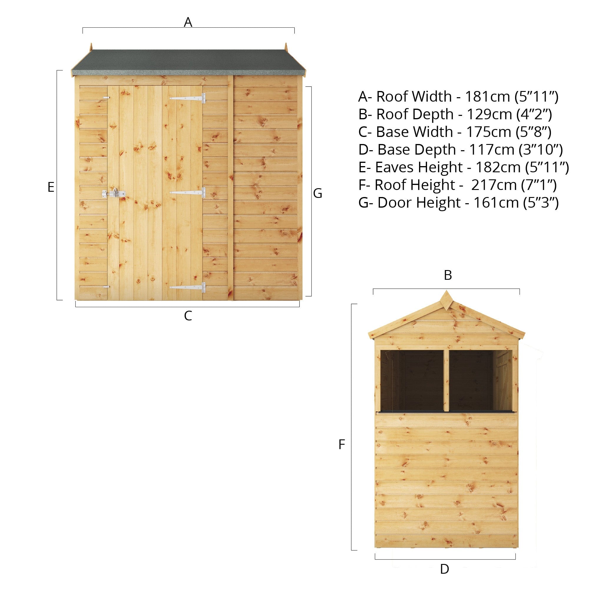 Mercia 6x4 Modular Shiplap Apex Wooden Shed