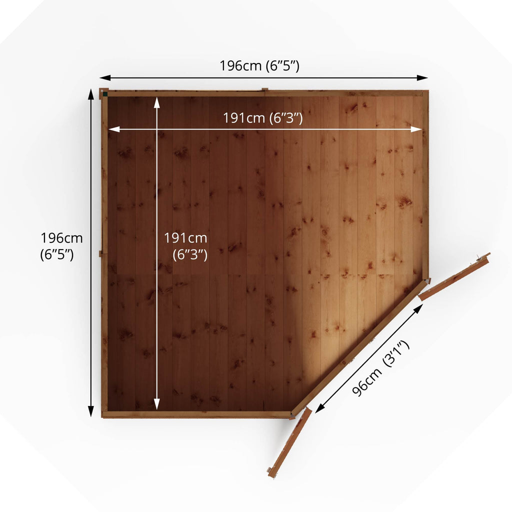 Mercia 7x7 Shiplap Corner Wooden Shed
