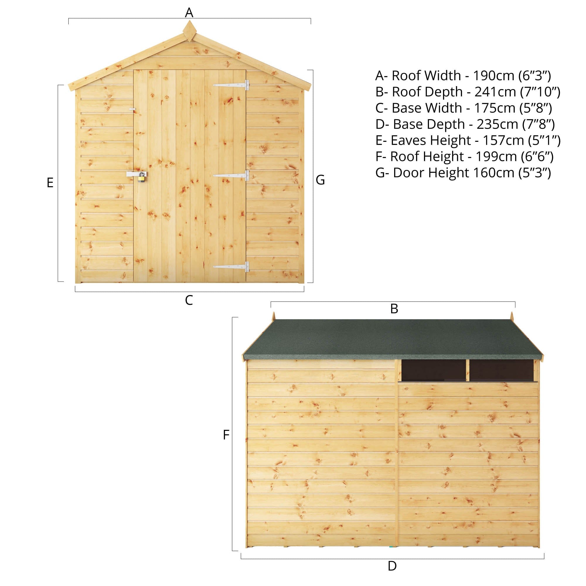 Mercia 8x6 Security Shiplap Apex Shed