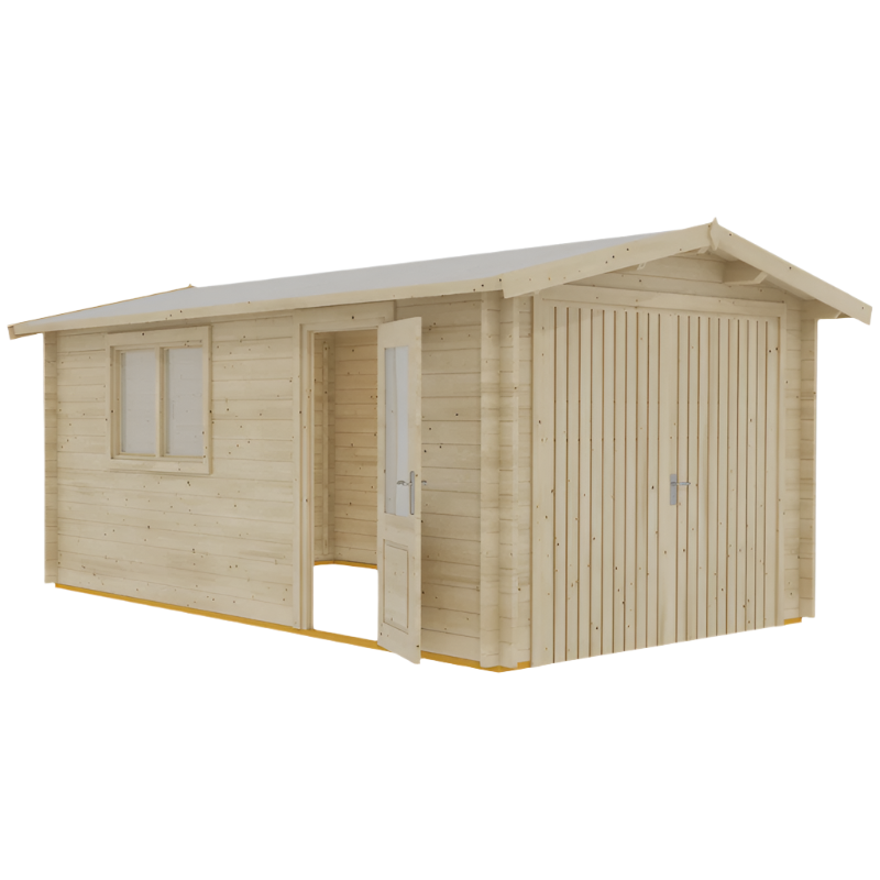 Shire Garage 10 x 17 Apex Log Cabin 44mm