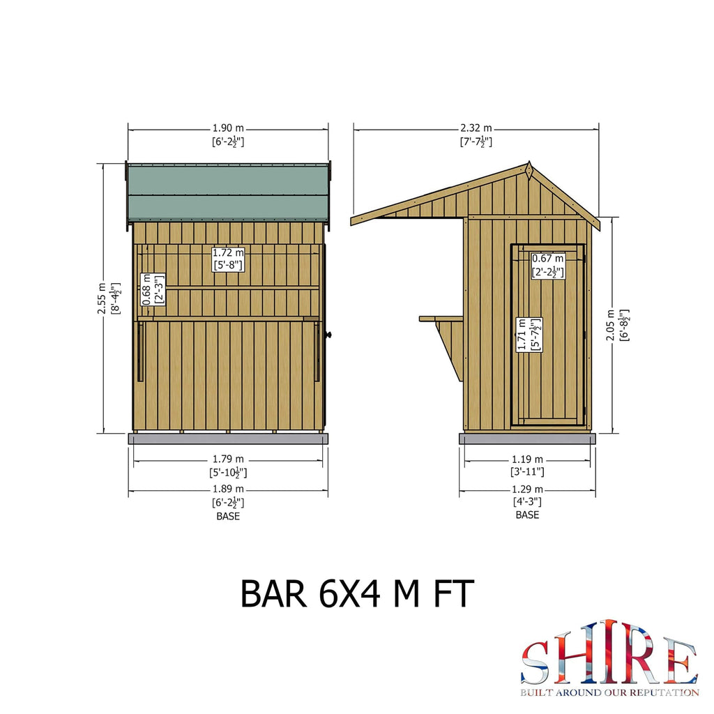 Shire 6x4 Apex Garden Bar