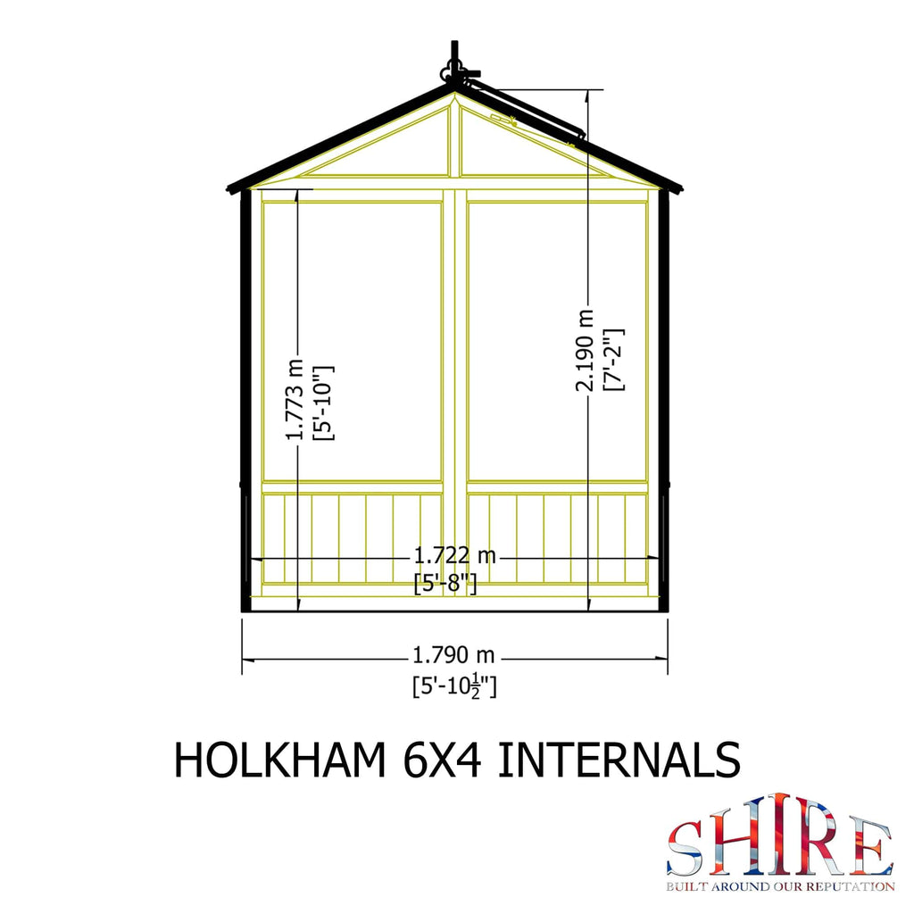 Shire Holkham 6 x 4 Wooden Greenhouse
