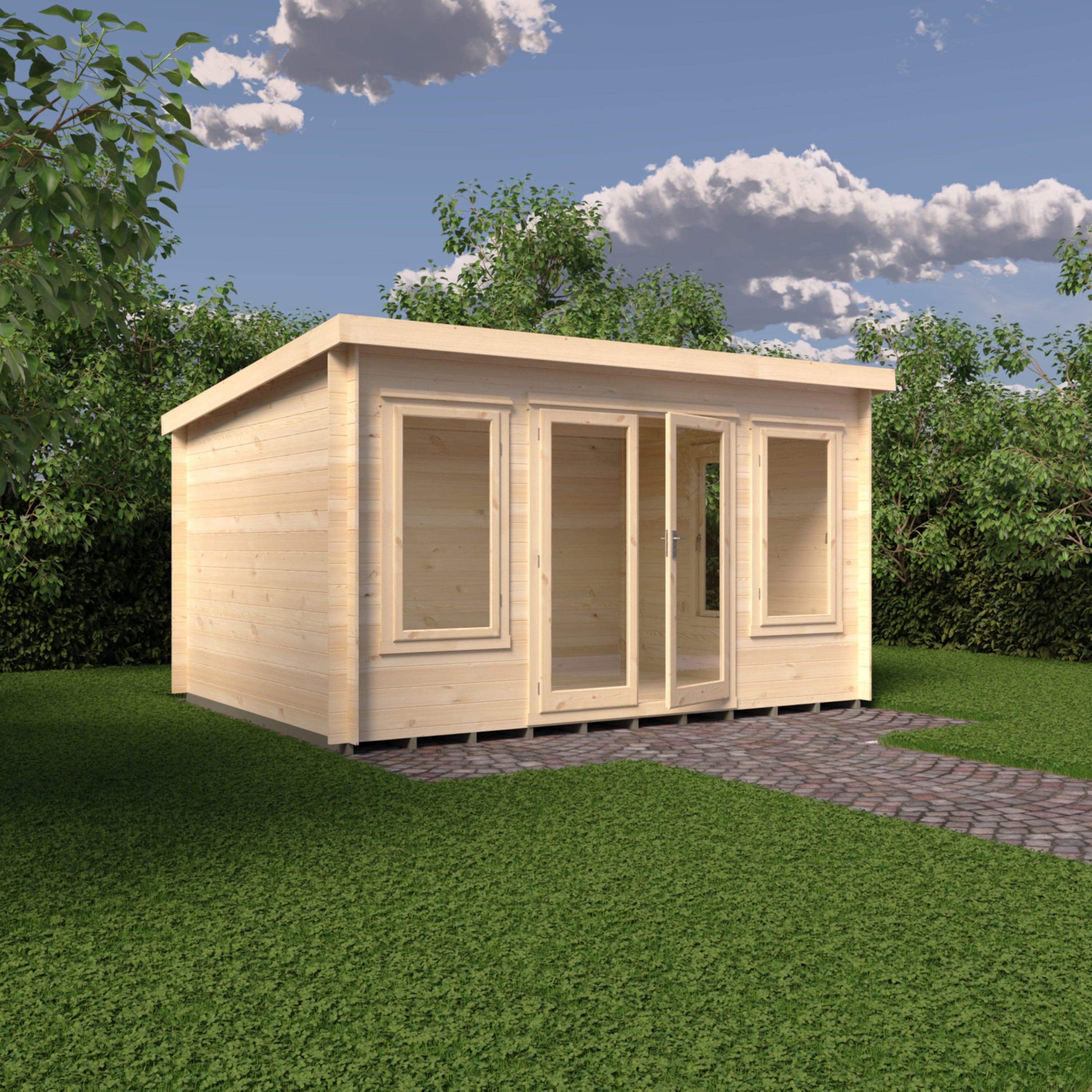 Shire Emneth 10 x 13 Pent Log Cabin in 19mm Logs