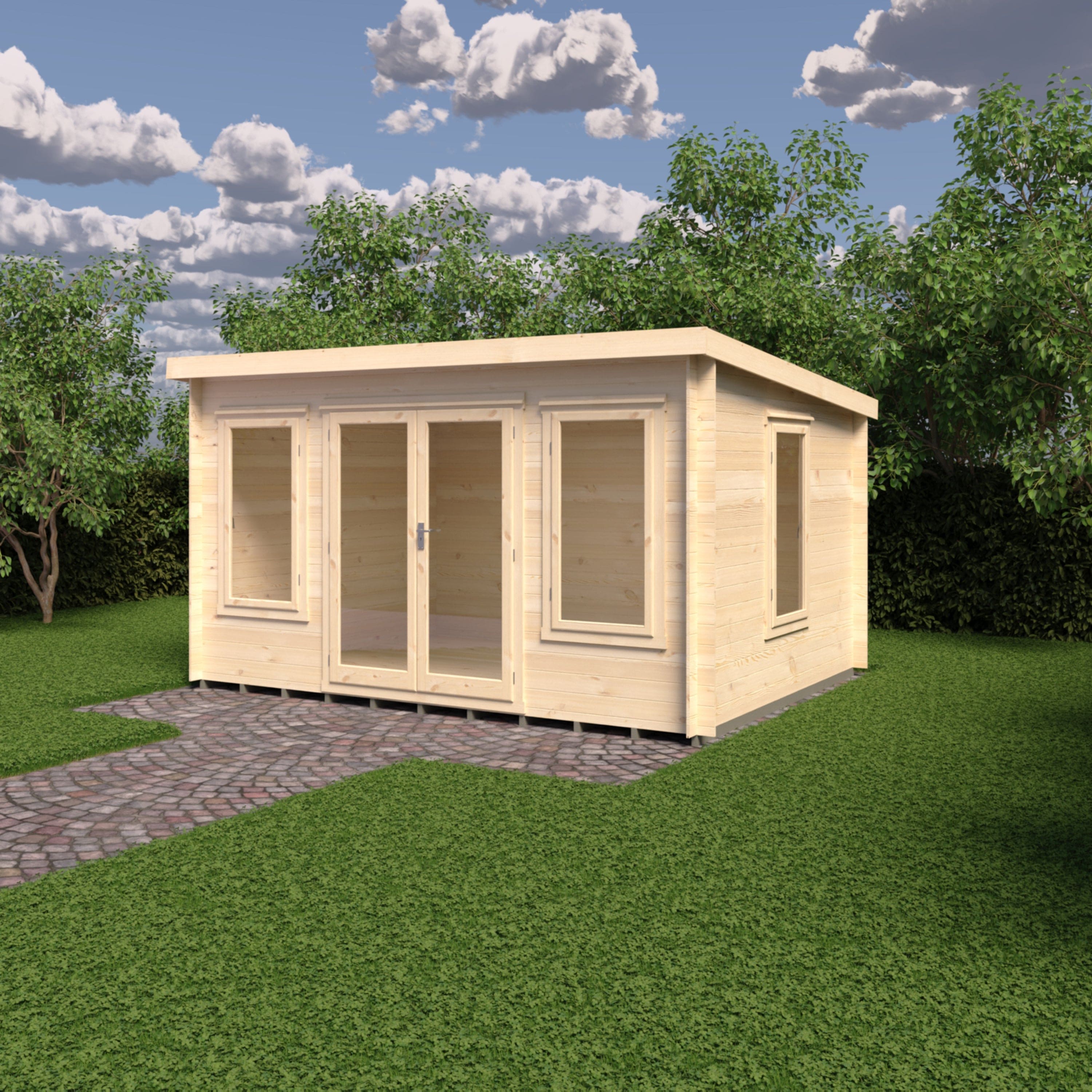 Shire Emneth 10 x 13 Pent Log Cabin in 19mm Logs