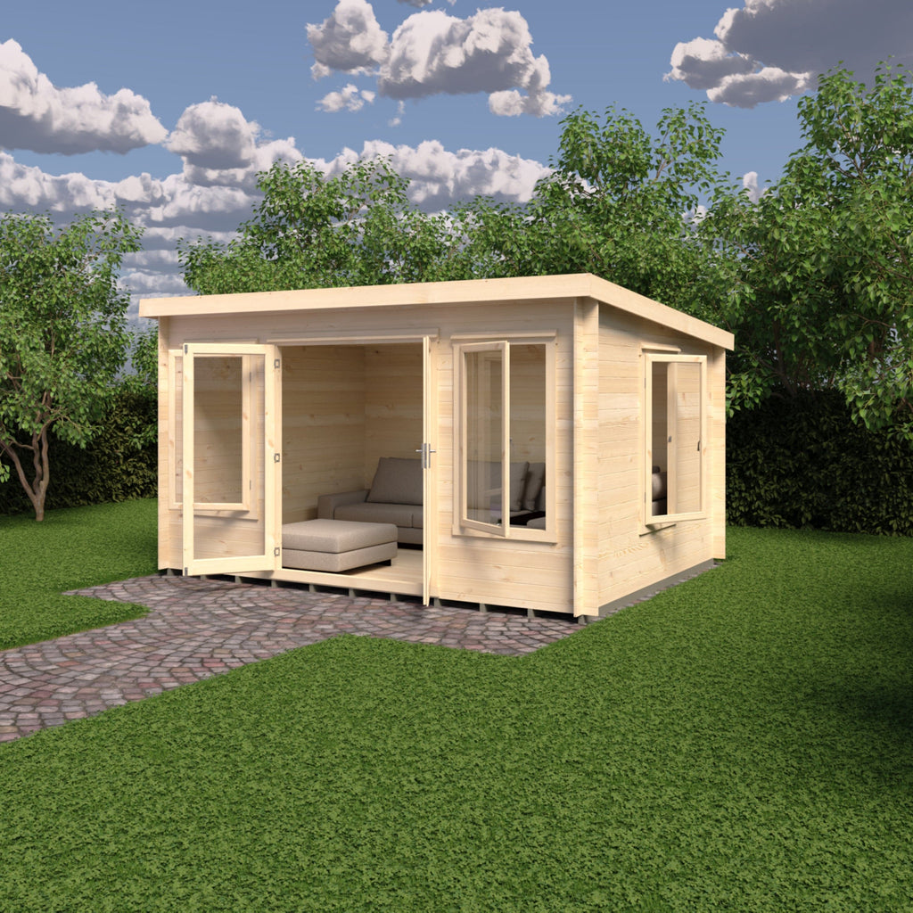 Shire Emneth 10 x 13 Pent Log Cabin in 19mm Logs