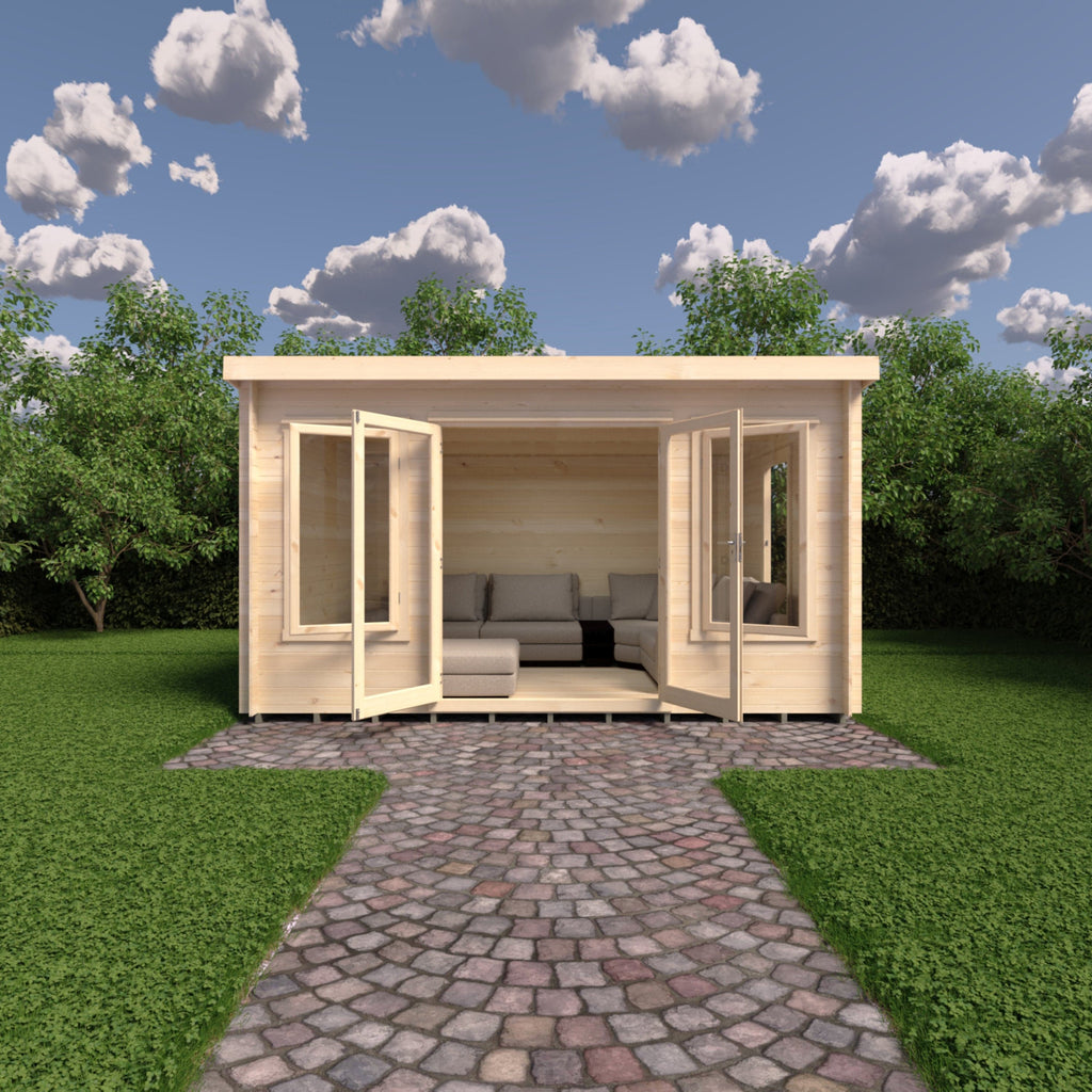 Shire Emneth 10 x 13 Pent Log Cabin in 19mm Logs