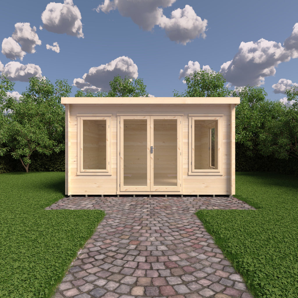 Shire Emneth 10 x 13 Pent Log Cabin in 19mm Logs