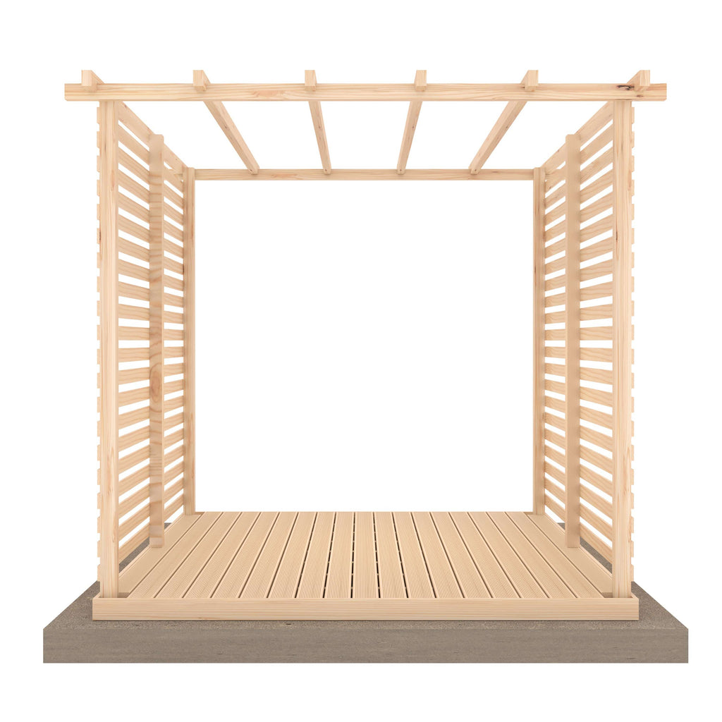 Shire 8 x 8 Ivy Pergola Kit with Decking & Sides