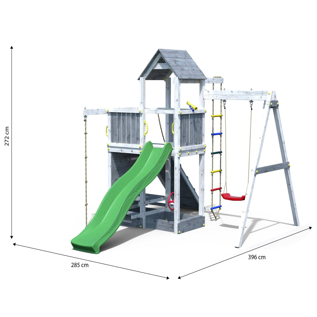 Shire Activer Playfort Grey & White Climbing Frame With Swing & Slide