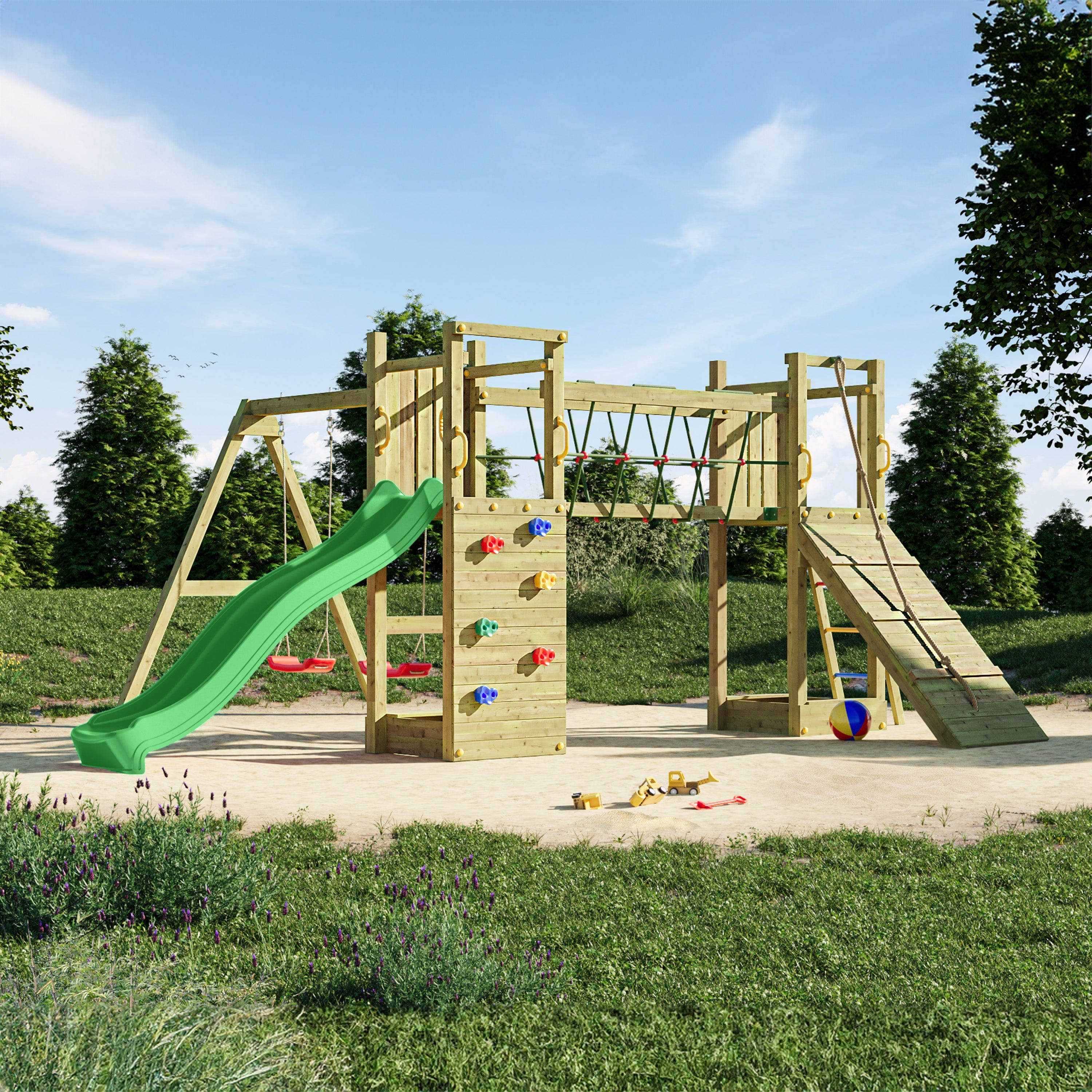 Shire Maxi Fun Playset Climbing Frame with Swing & Slide