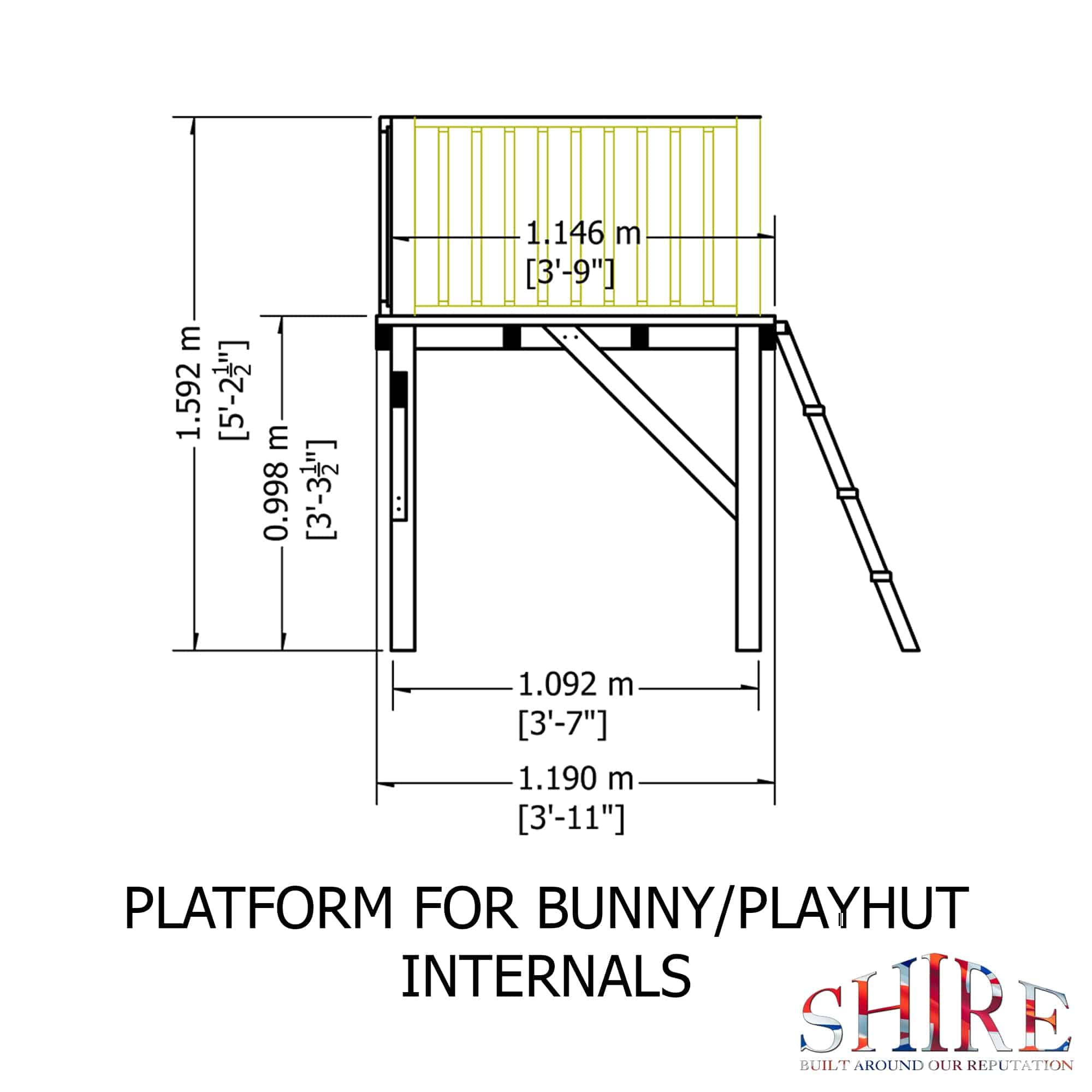Shire 6 x 4 Bunny Playhouse with Platform & Slide