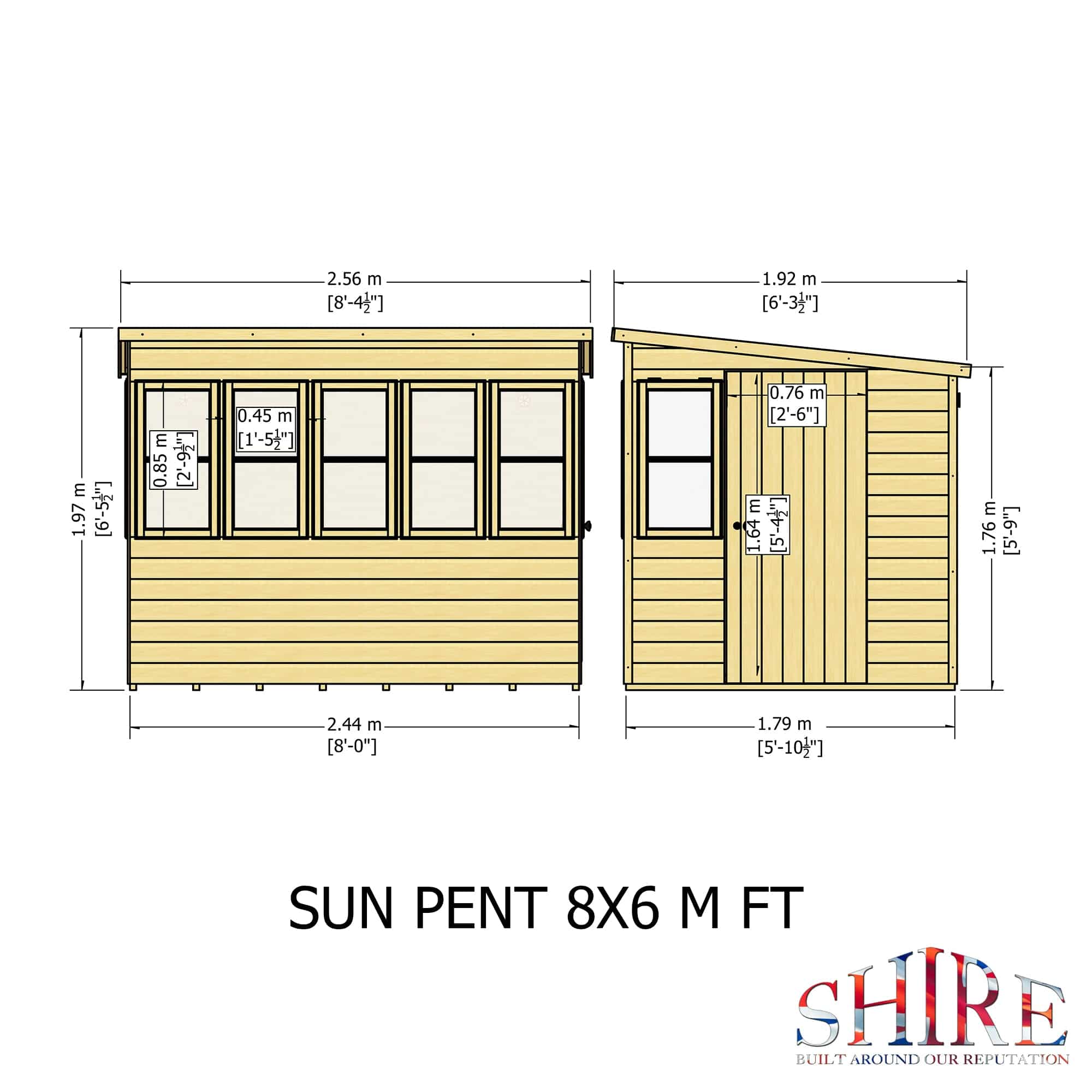 Shire 8x6 Sun Pent Potting Shed