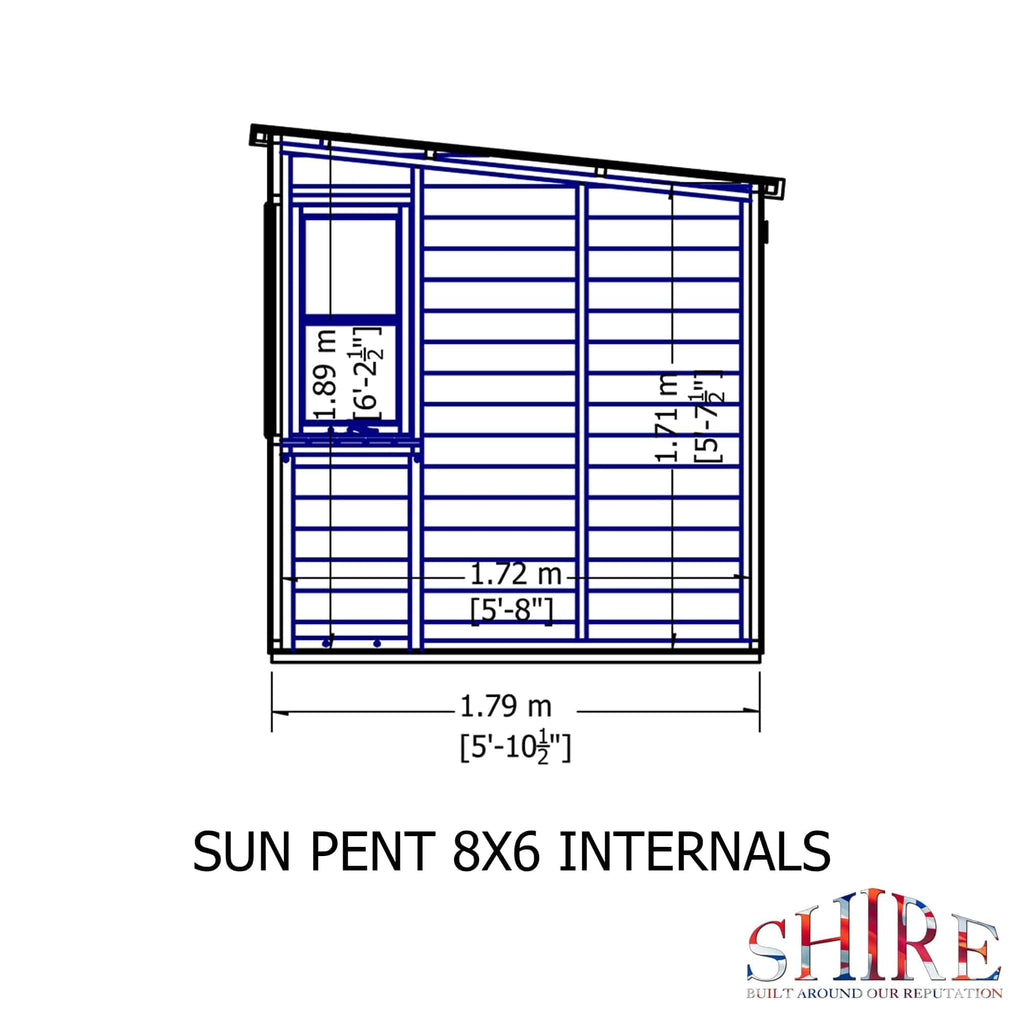 Shire 8x6 Sun Pent Potting Shed