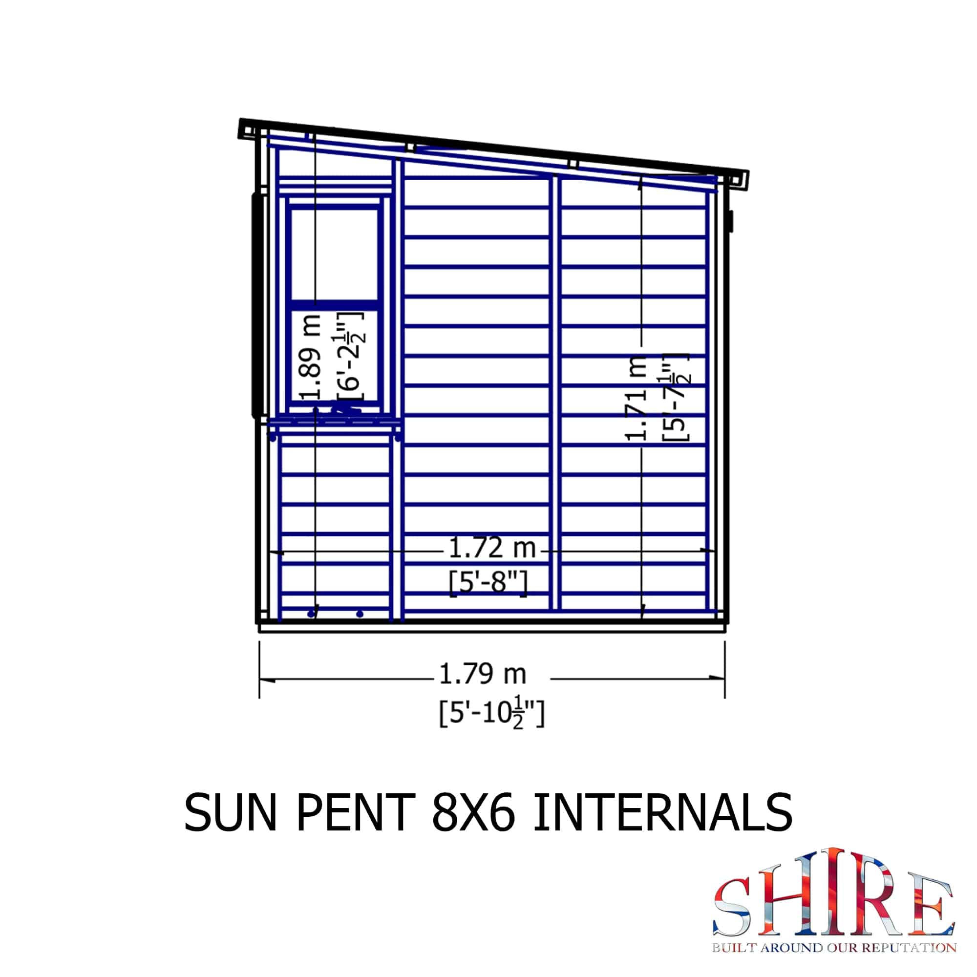 Shire 8x6 Sun Pent Potting Shed