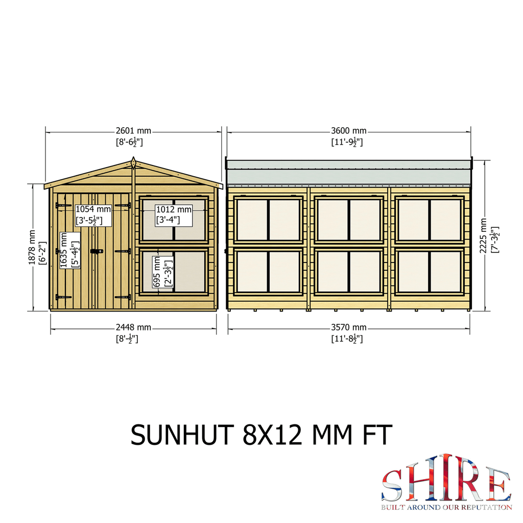 Shire Sun Hut 8 x 12 Potting Shed