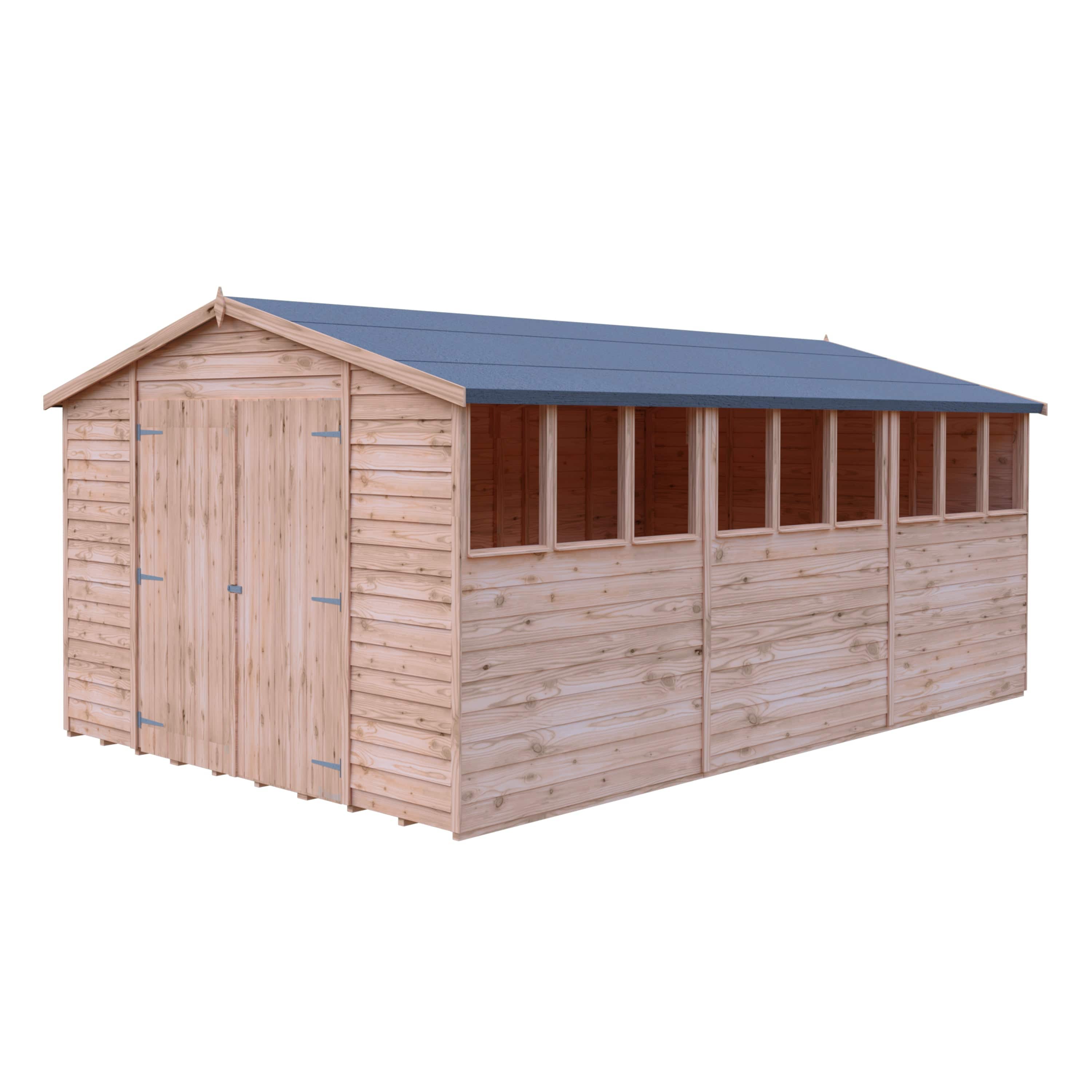 Shire Overlap Double Door Shed - 10x15ft