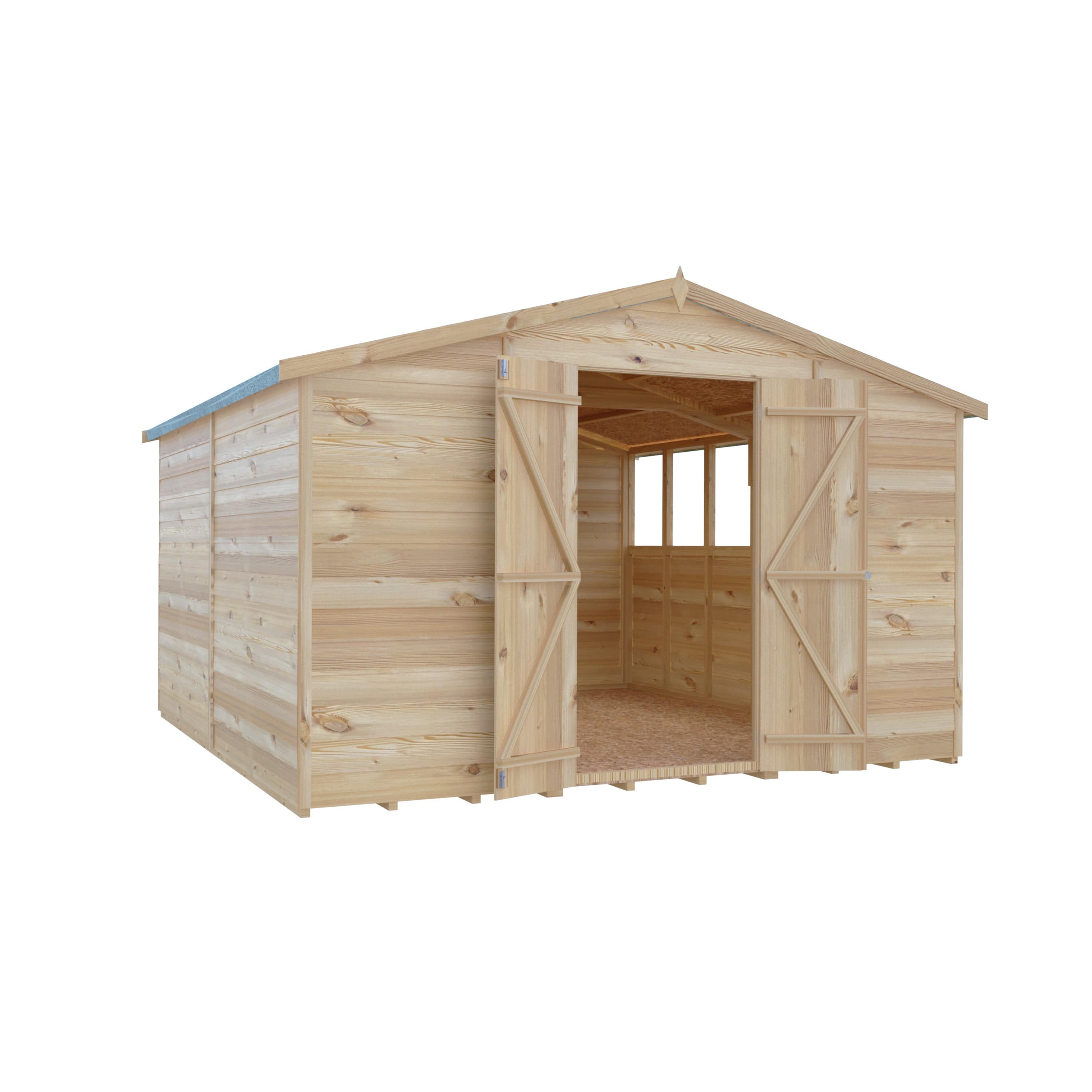 Shire 10x10 Overlap Shed Double Door With Windows