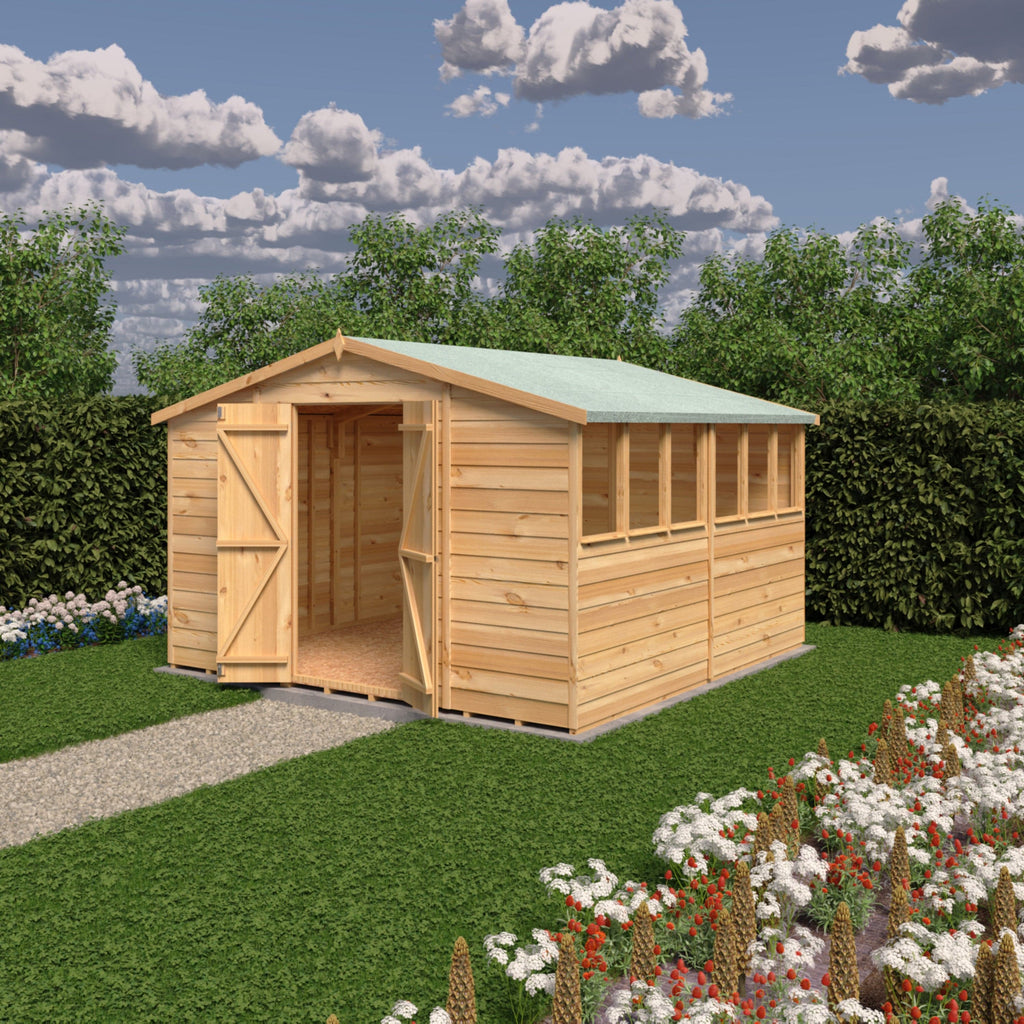 Shire 10x10 Overlap Shed Double Door With Windows